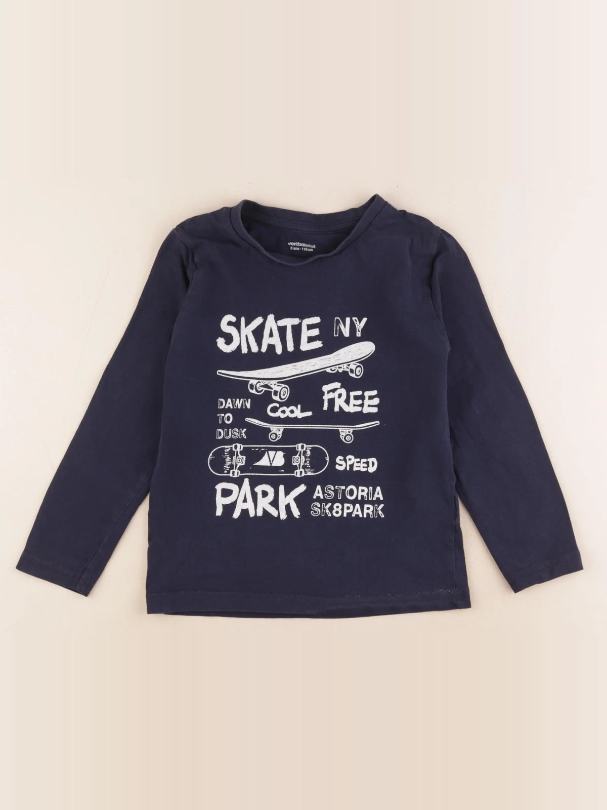 Vertbaudet - tee-shirt bleu - 8 ans
