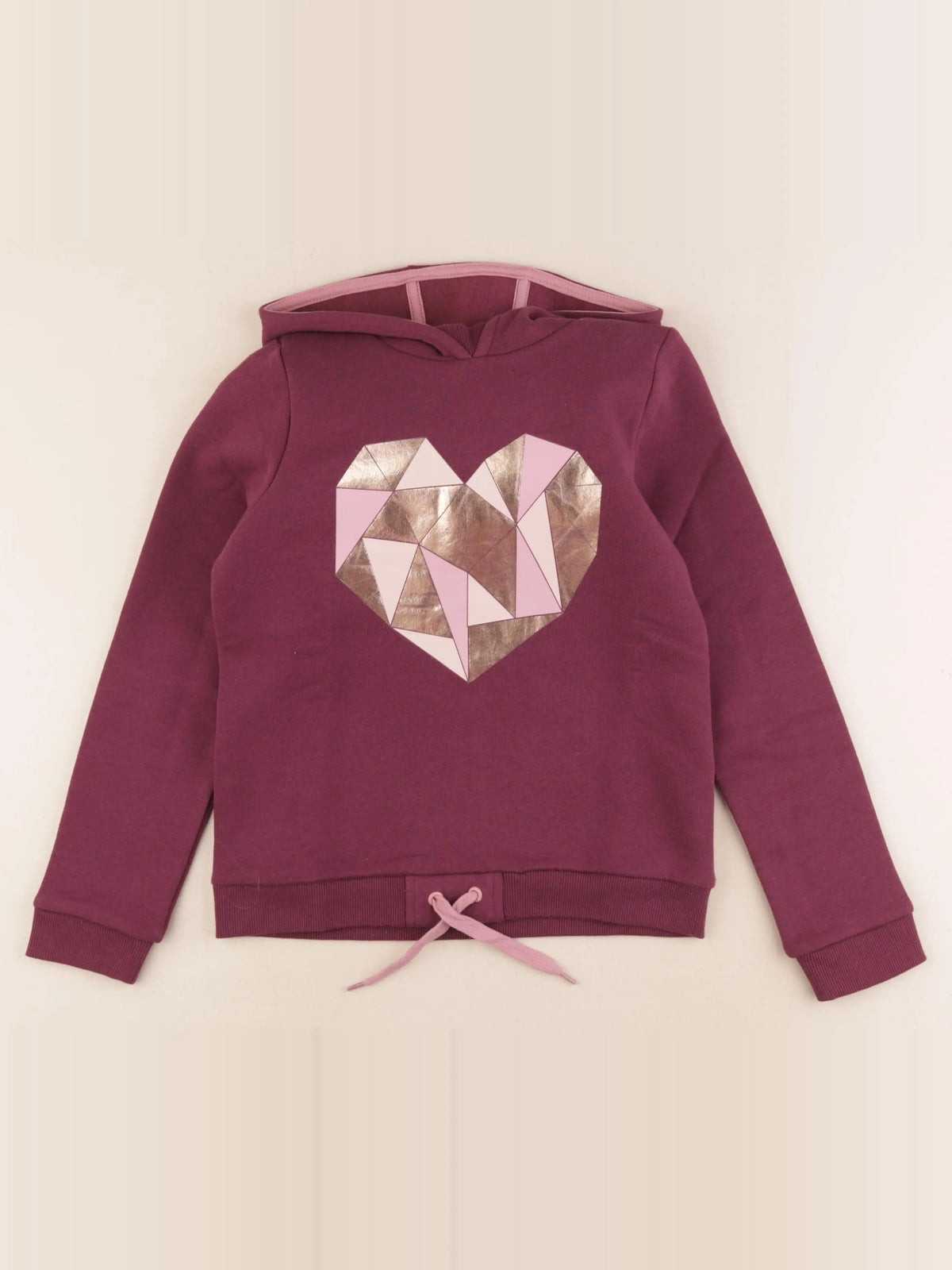 Vertbaudet - sweat violet, or - 10 ans