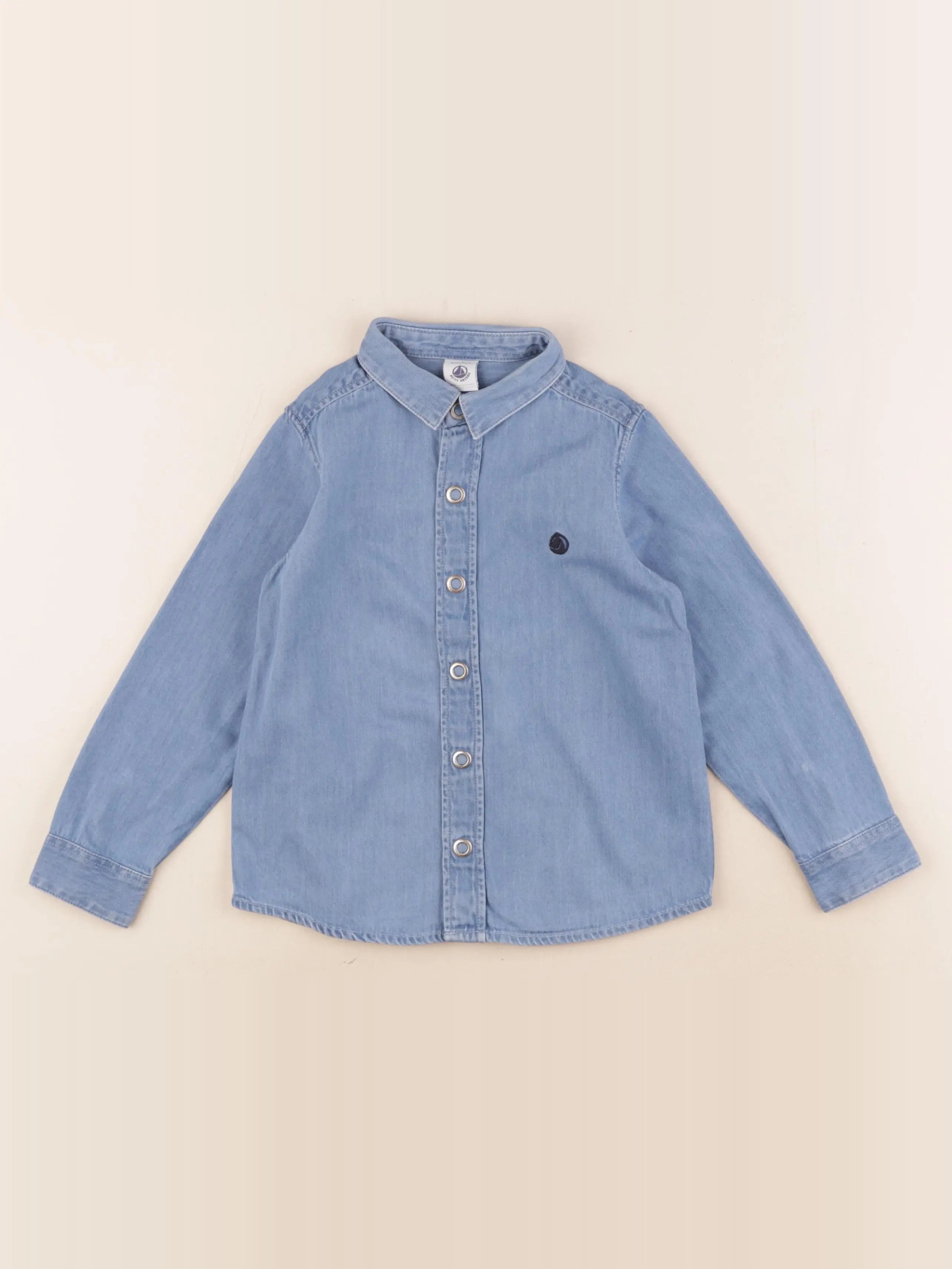 Petit Bateau - chemise bleu - 5 ans