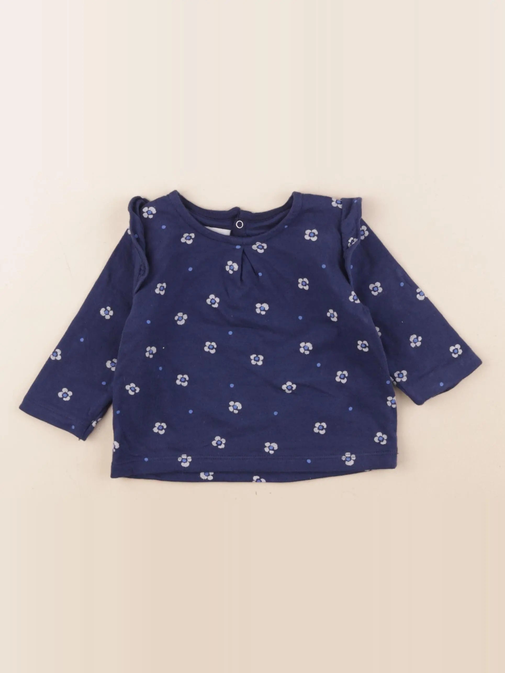 Petit Bateau - tee-shirt bleu - 12 mois
