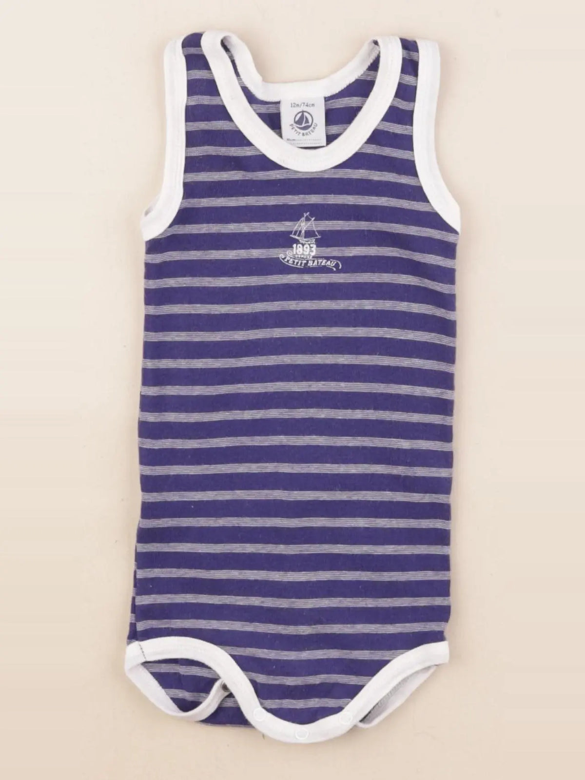 Petit Bateau - body bleu - 12 mois