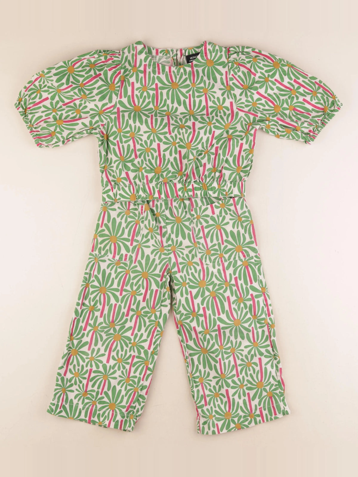 Monoprix - ensemble vert, beige - 5 ans