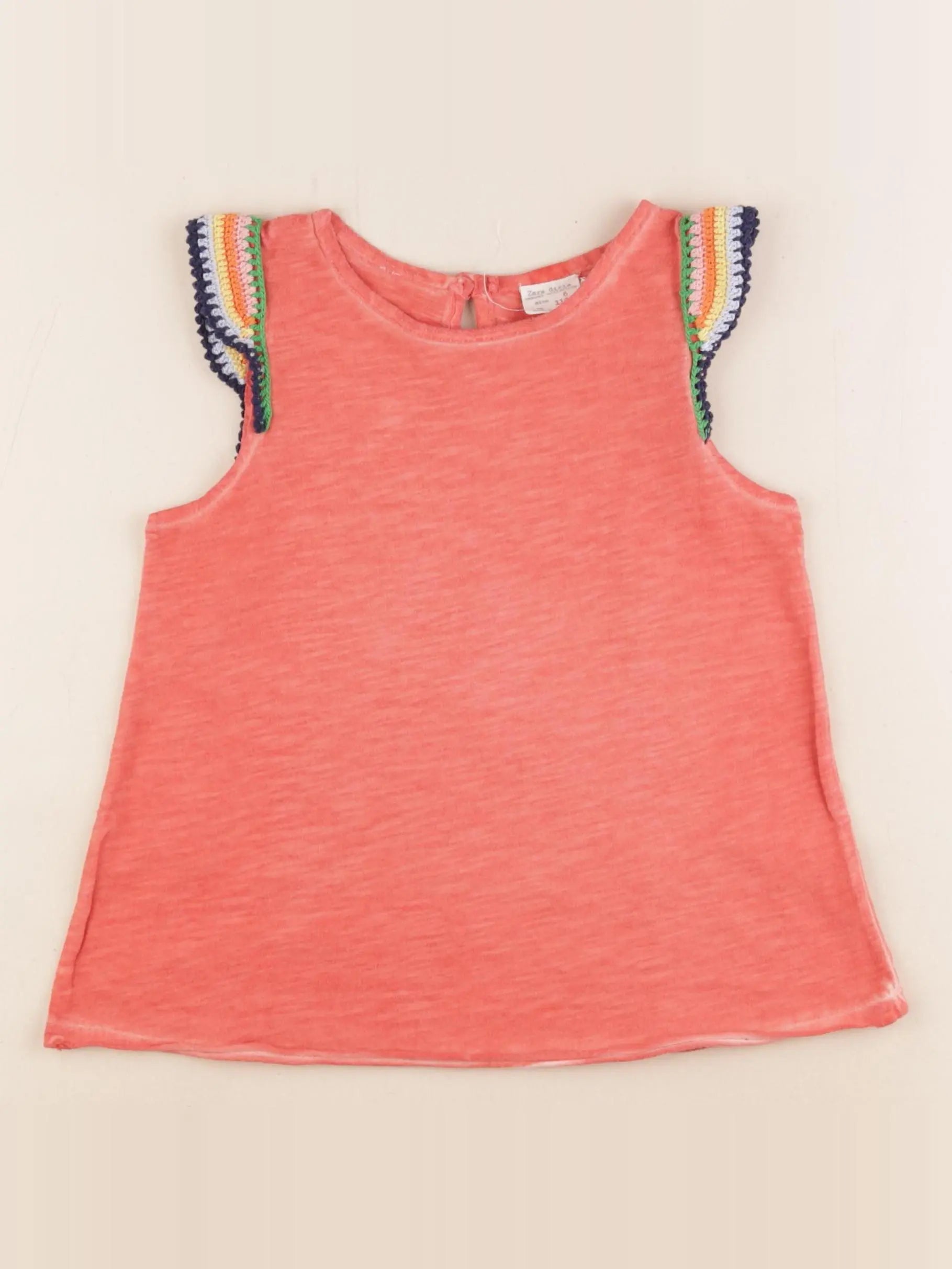 Zara - tee-shirt orange - 6 ans