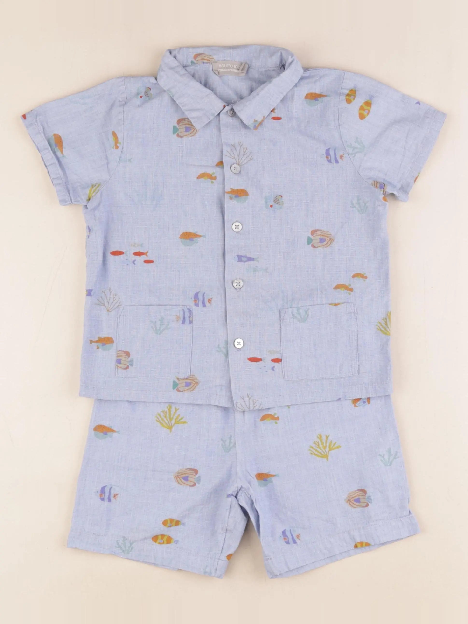 Boutchou - pyjama coton bleu - 36 mois