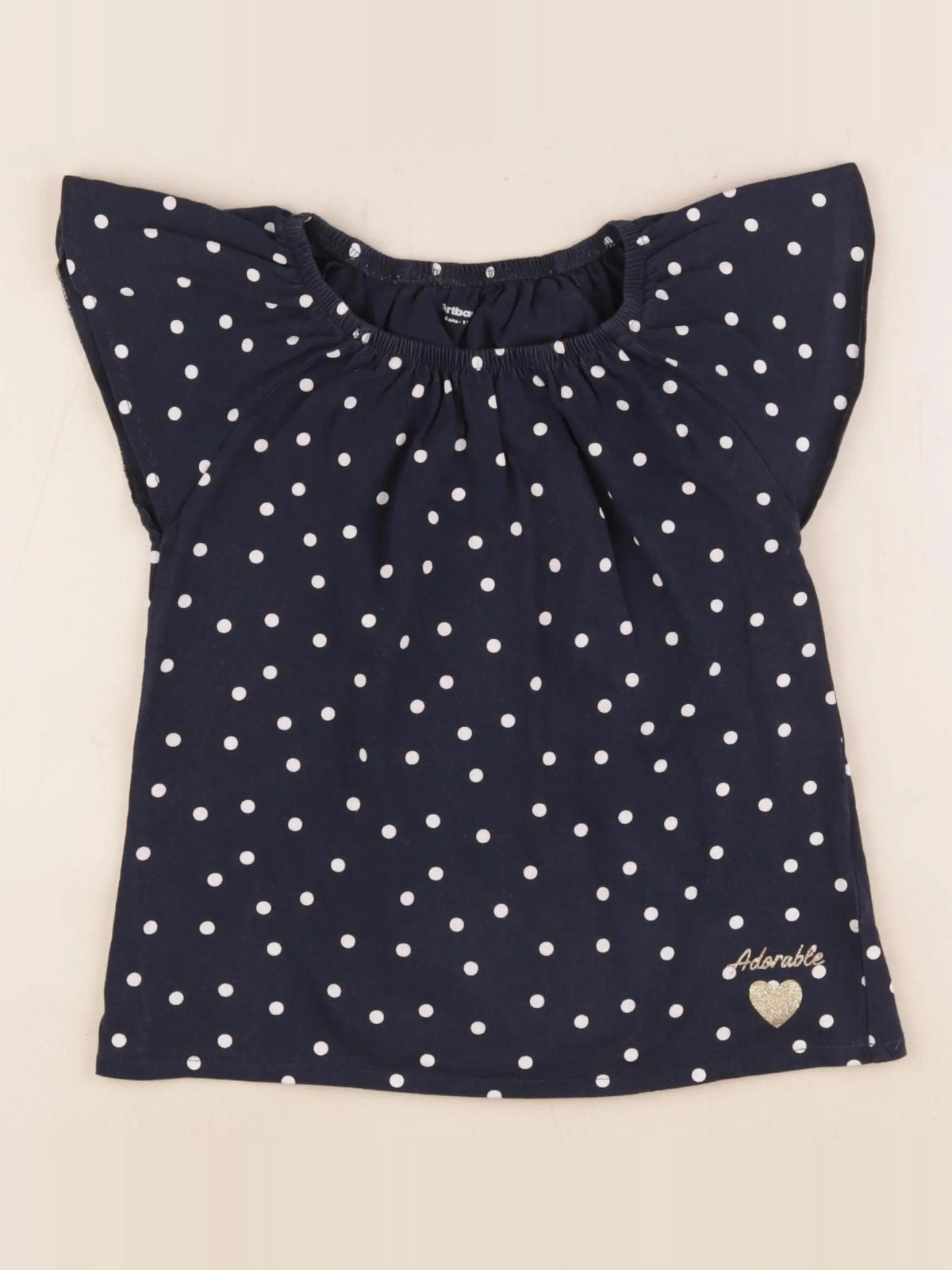 Vertbaudet - tee-shirt bleu, or - 8 ans
