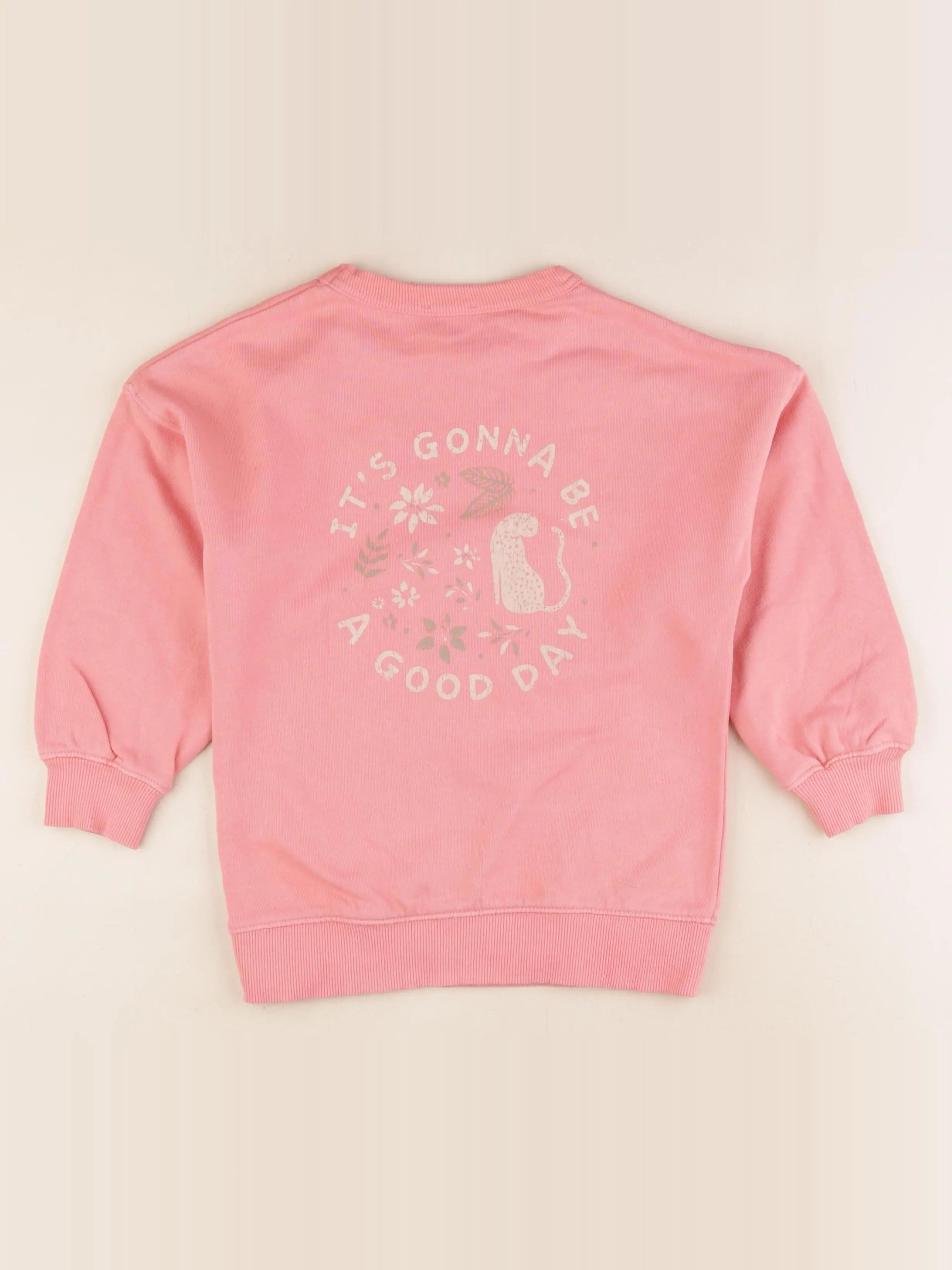 Vertbaudet - sweat imprimé au dos rose - 5 ans