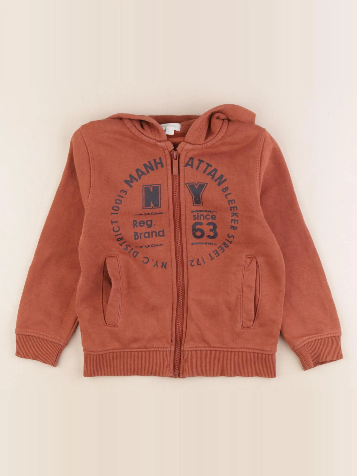 Vertbaudet - sweat marron - 6 ans