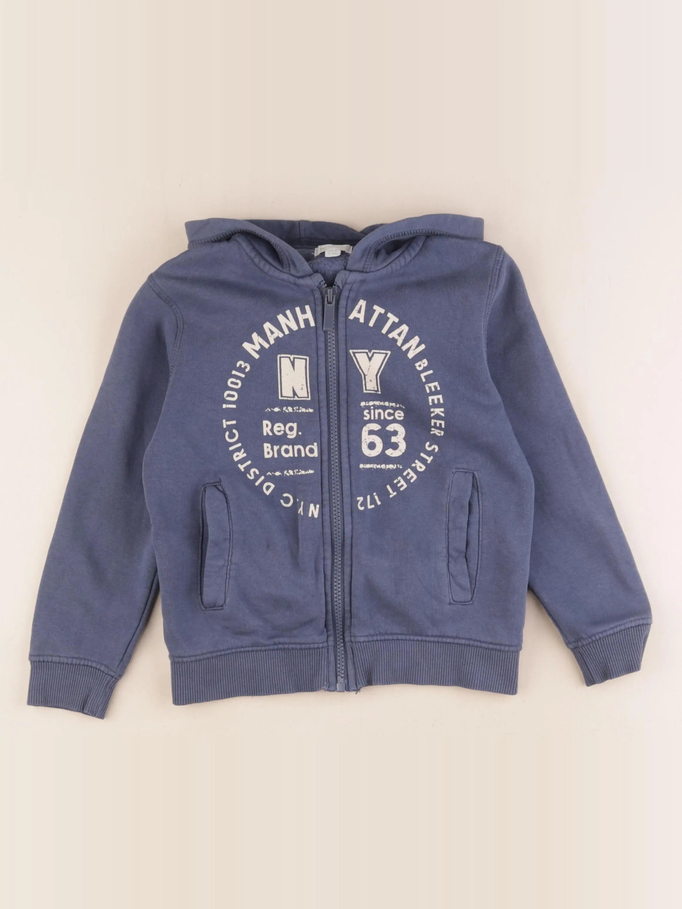 Vertbaudet - sweat bleu - 6 ans