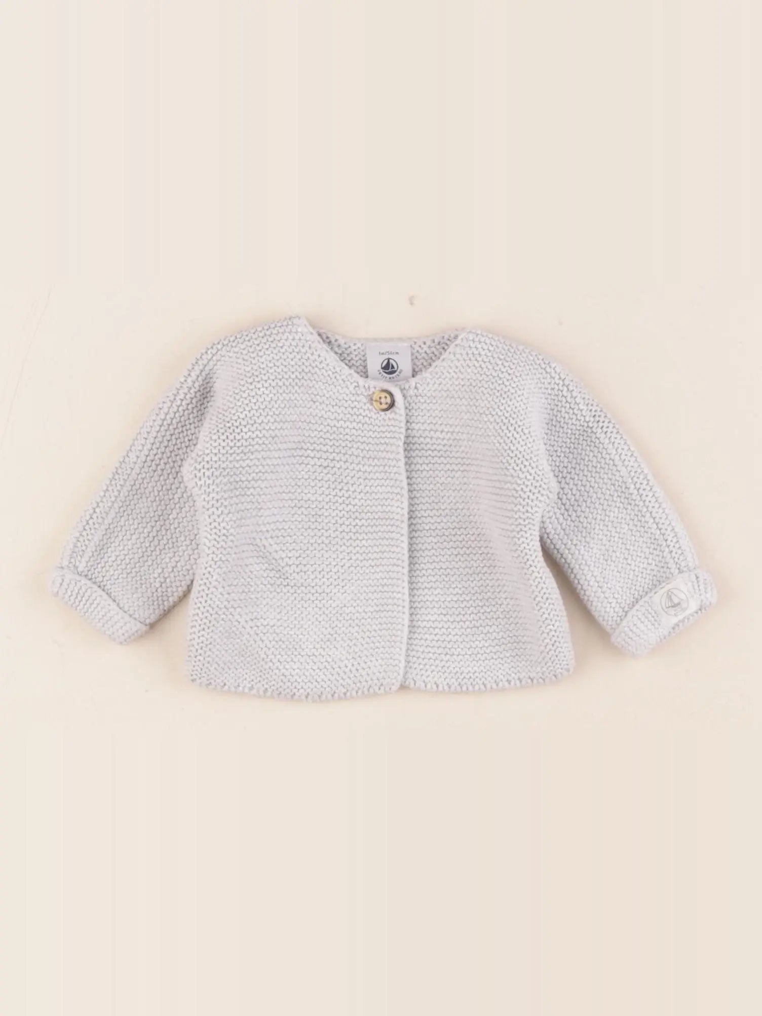 Petit Bateau - gilet gris - 1 mois