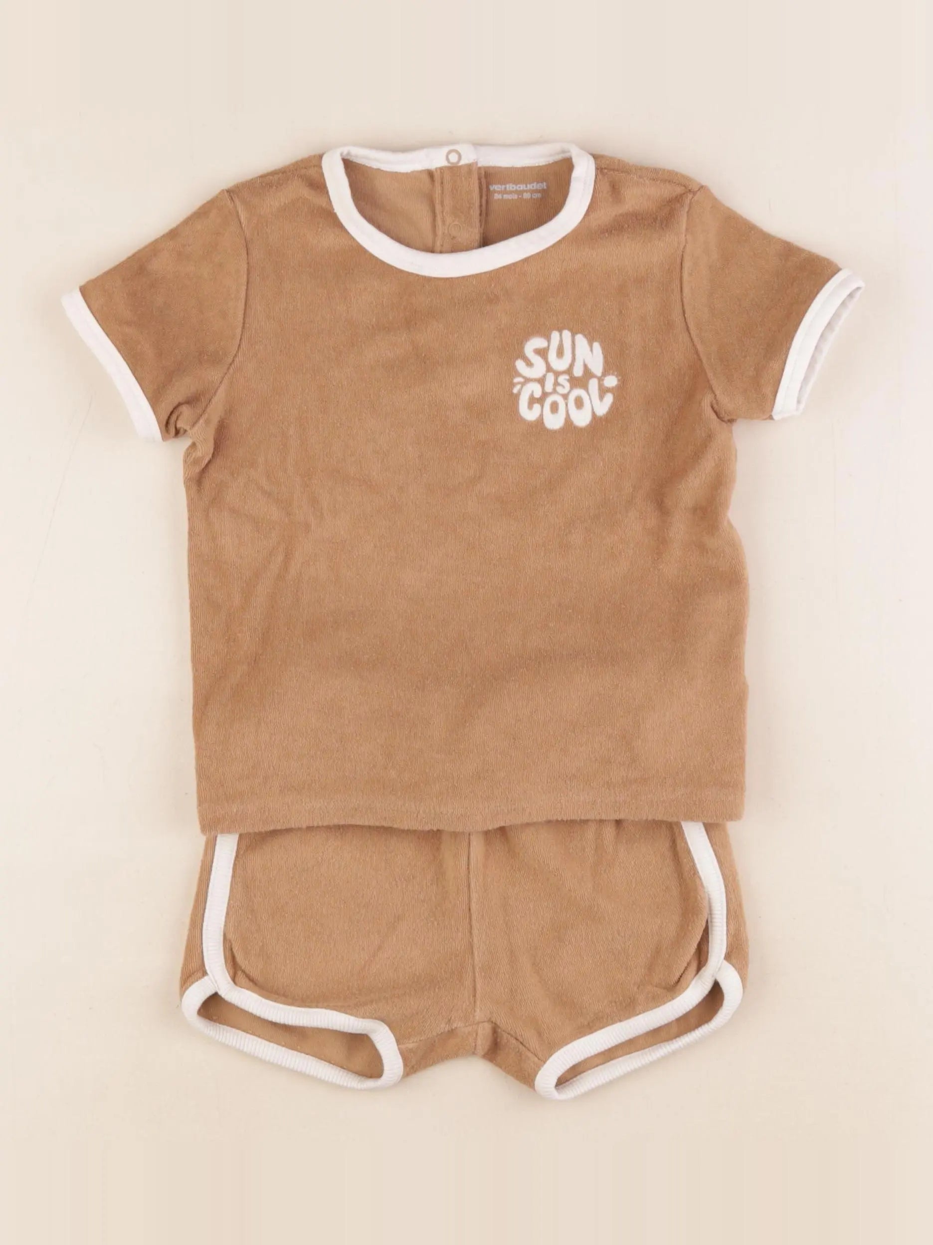 Vertbaudet - ensemble marron - 24 mois