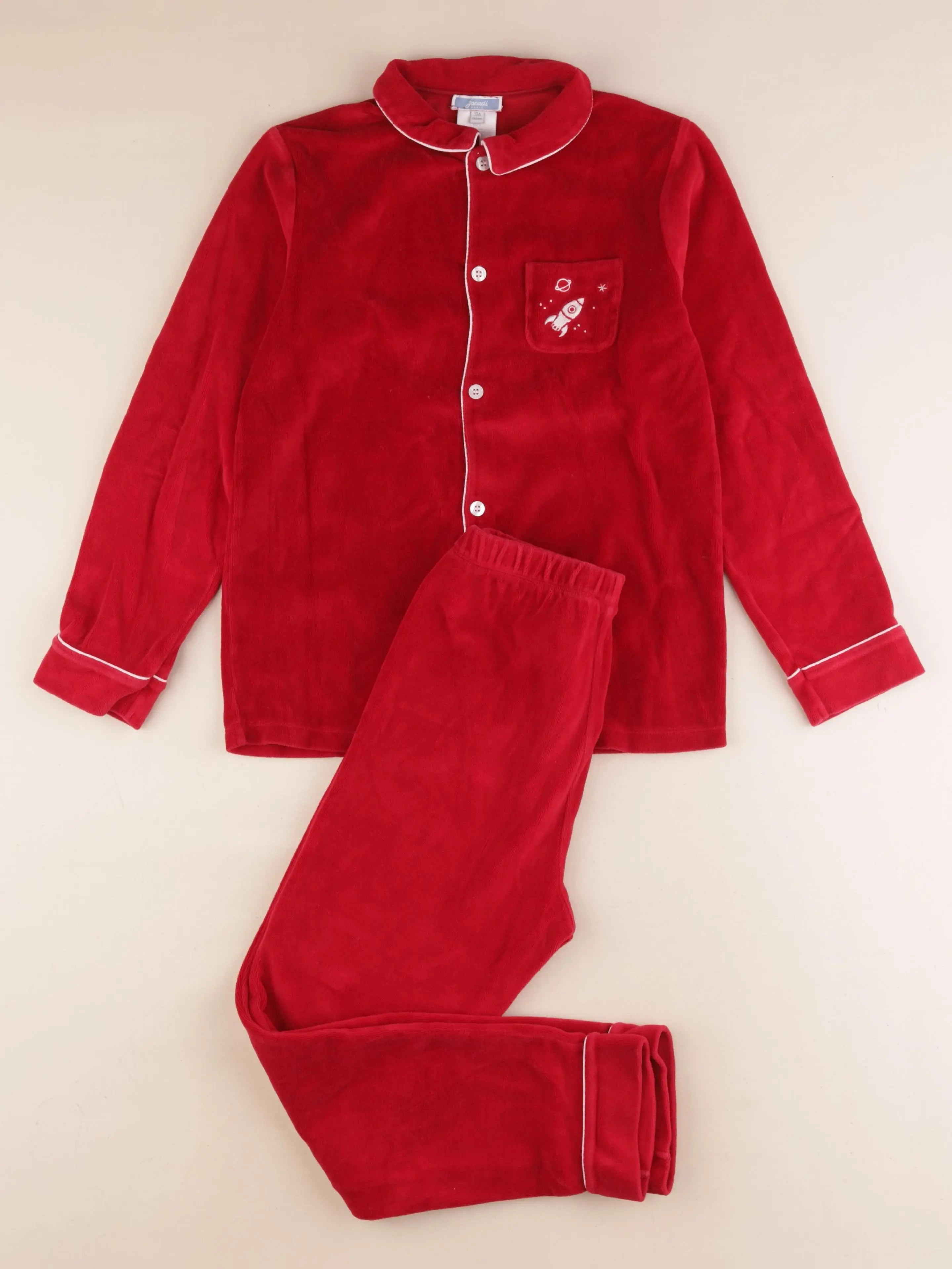 Jacadi - pyjama velours rouge - 10 ans
