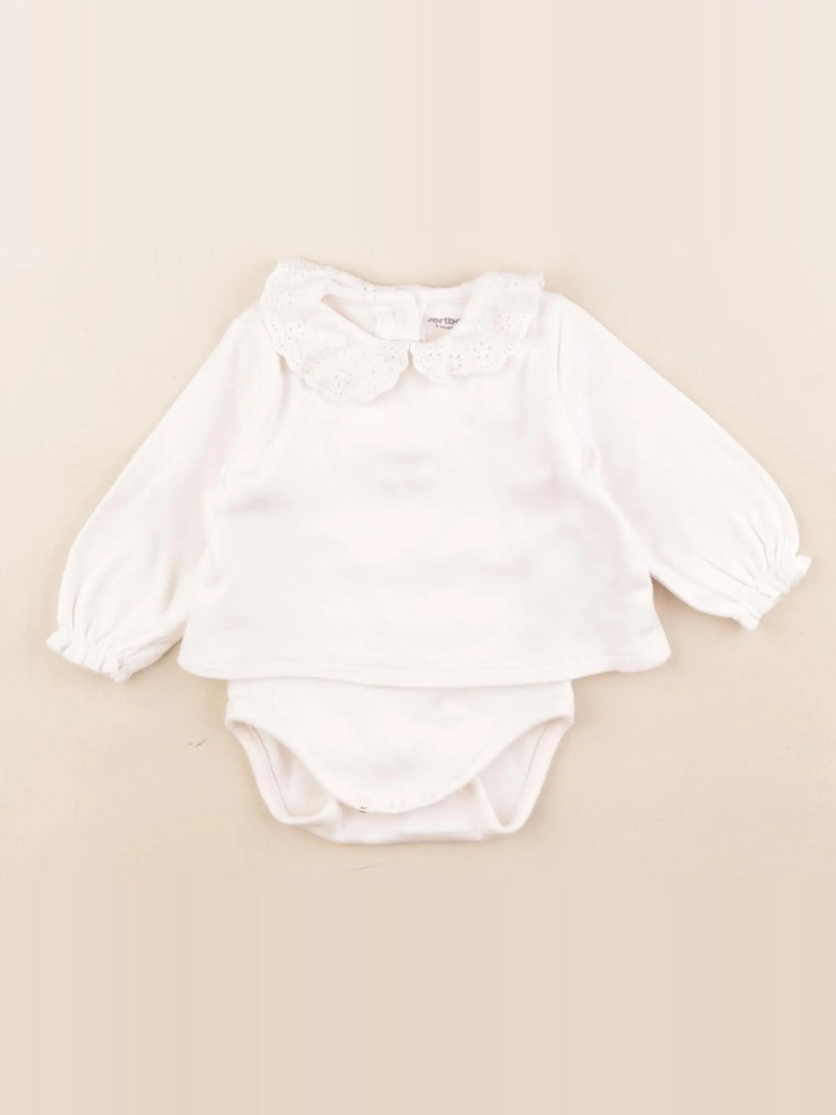 Vertbaudet - body tee-shirt blanc - 3 mois