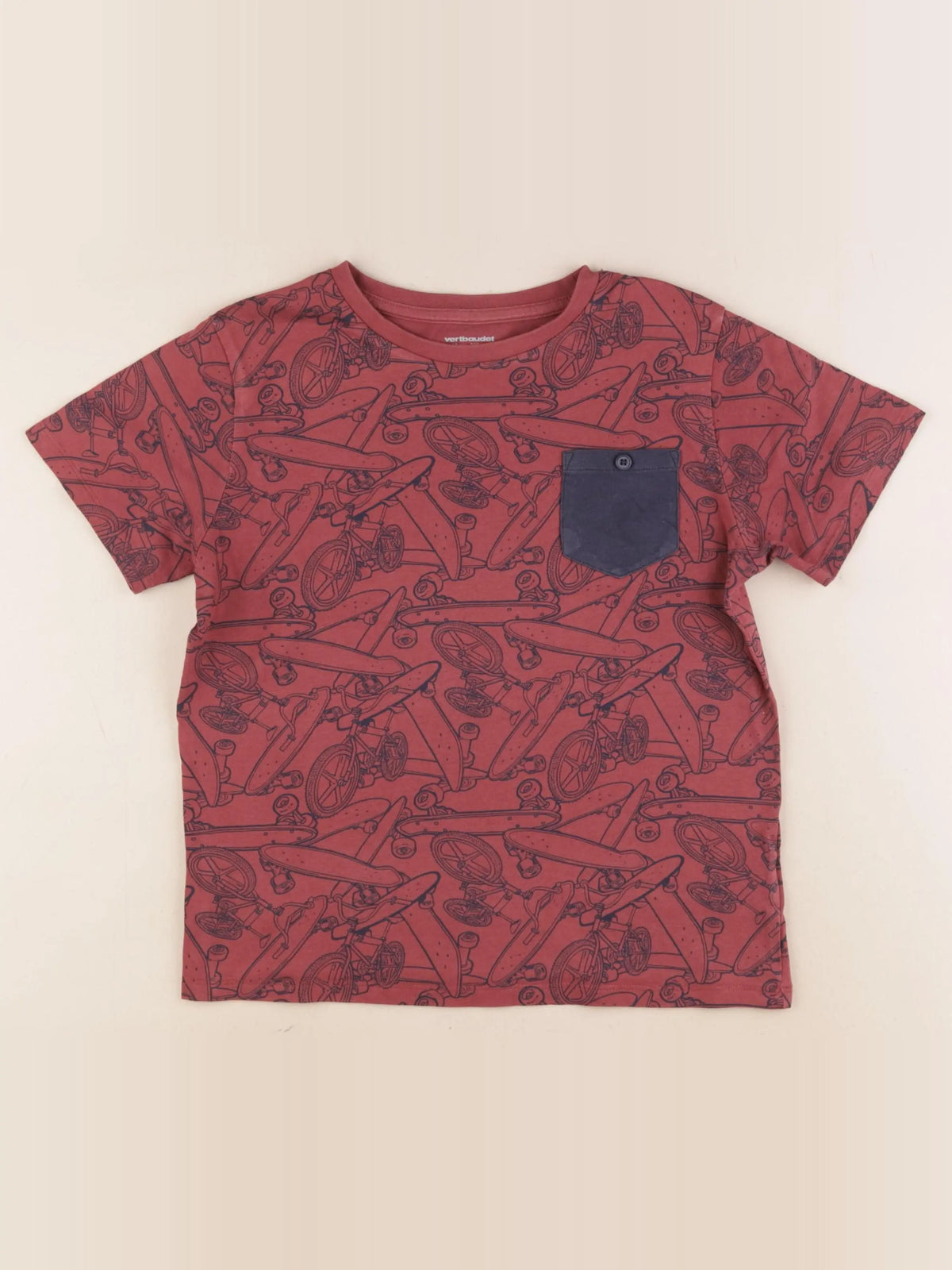 Vertbaudet - tee-shirt rouge - 10 ans