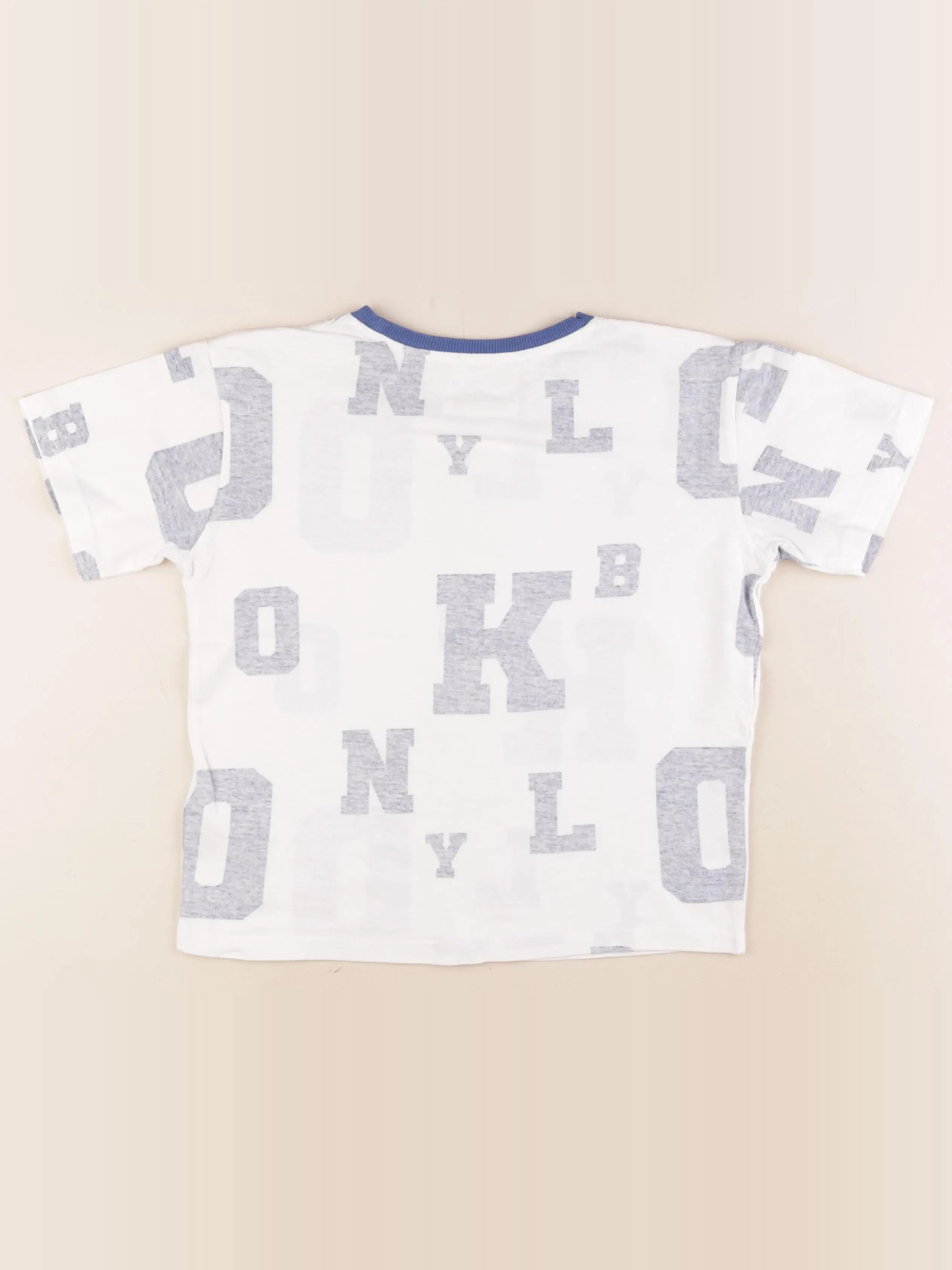 Vertbaudet - tee-shirt blanc, bleu - 10 ans