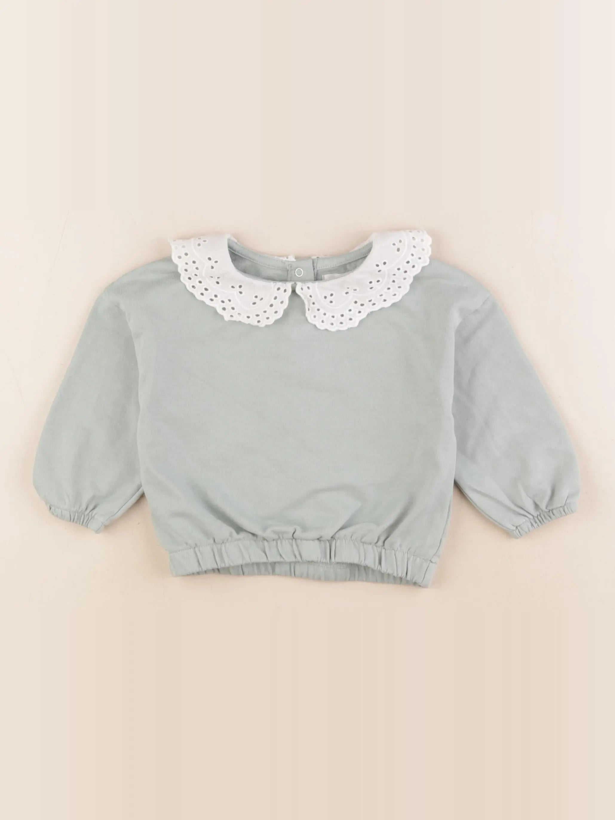 Vertbaudet - sweat vert - 12 mois