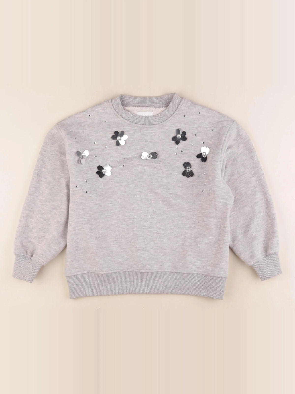 Zara - sweat gris, argent - 8/9 ans