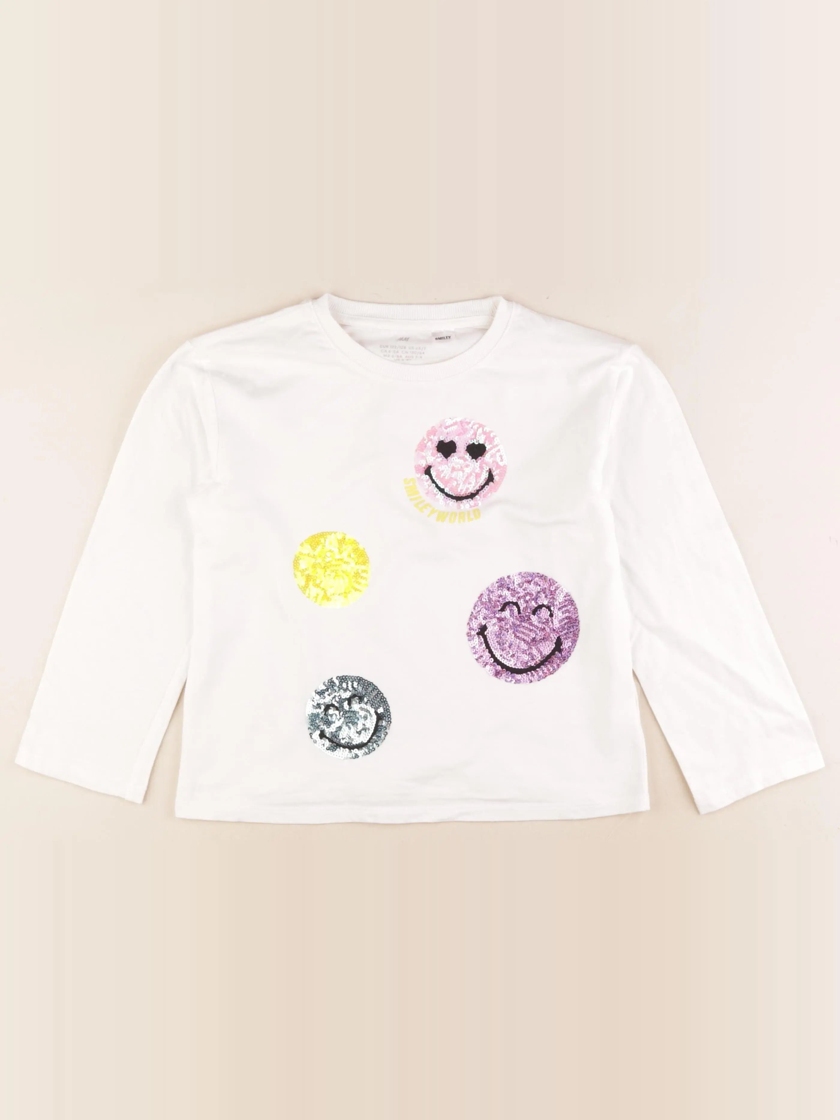 H&M - tee-shirt beige - 6/8 ans
