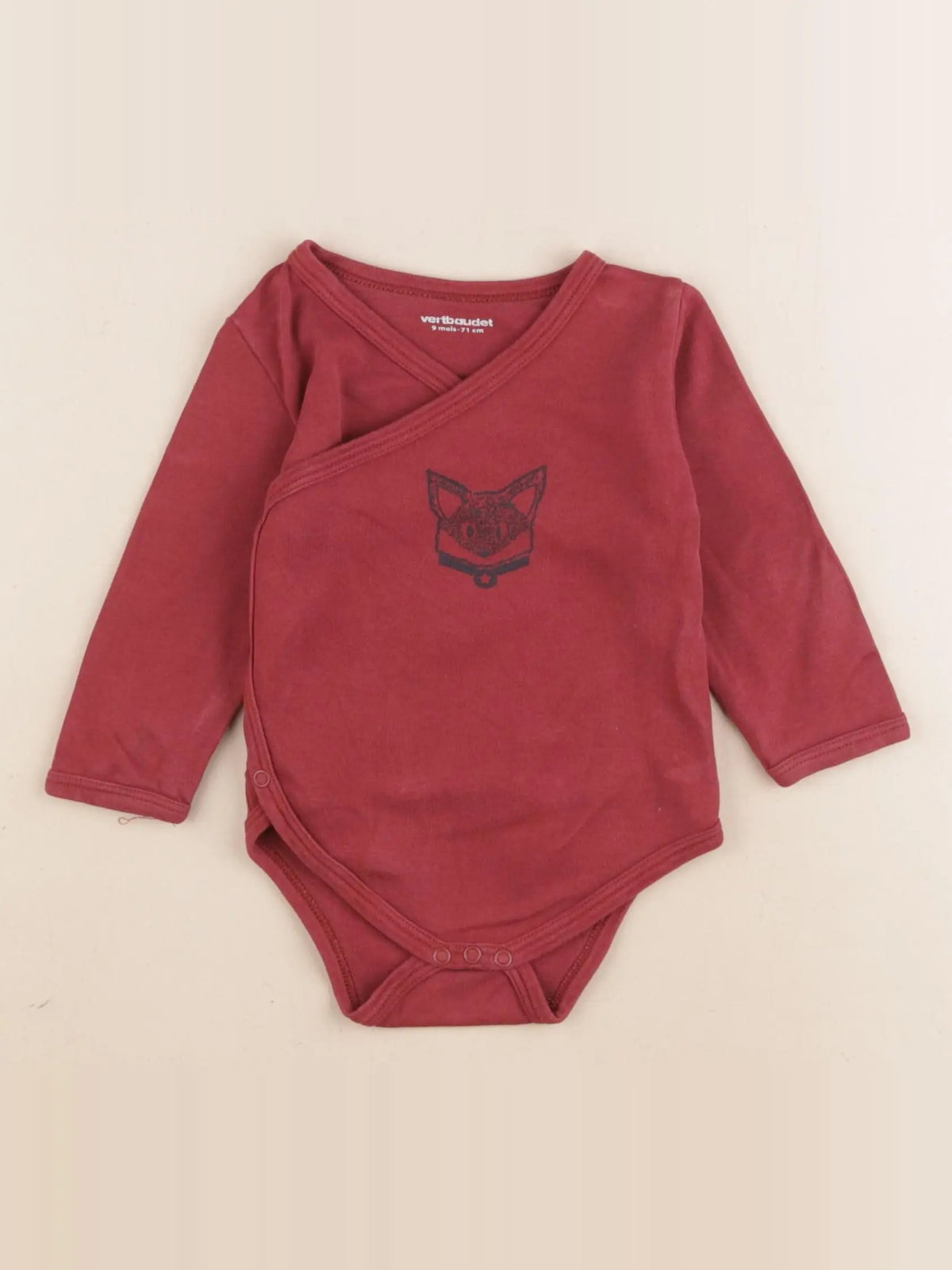 Vertbaudet - body rouge - 9 mois