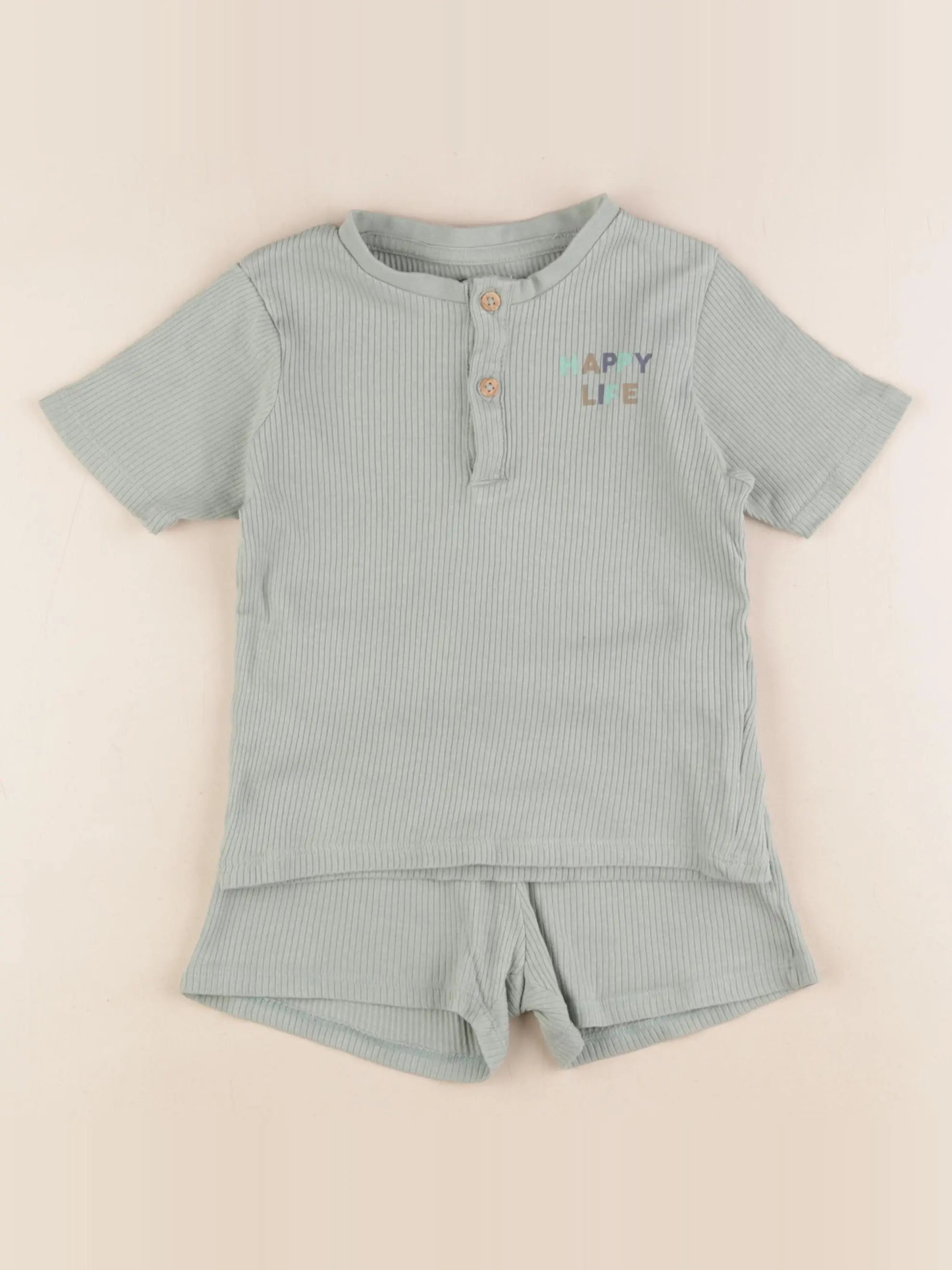 Vertbaudet - pyjama coton vert - 4 ans