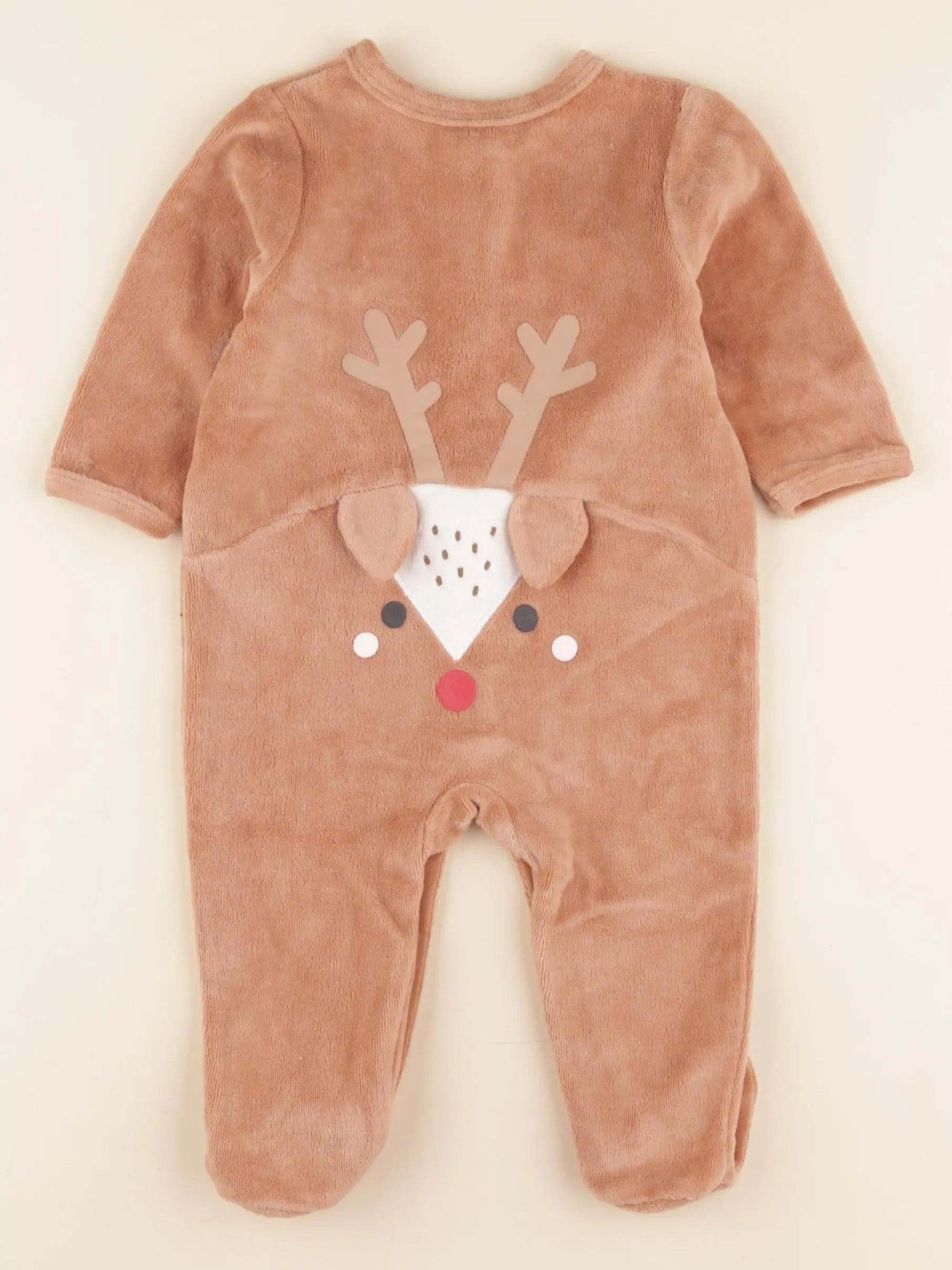 Vertbaudet - pyjama velours marron - 6 mois