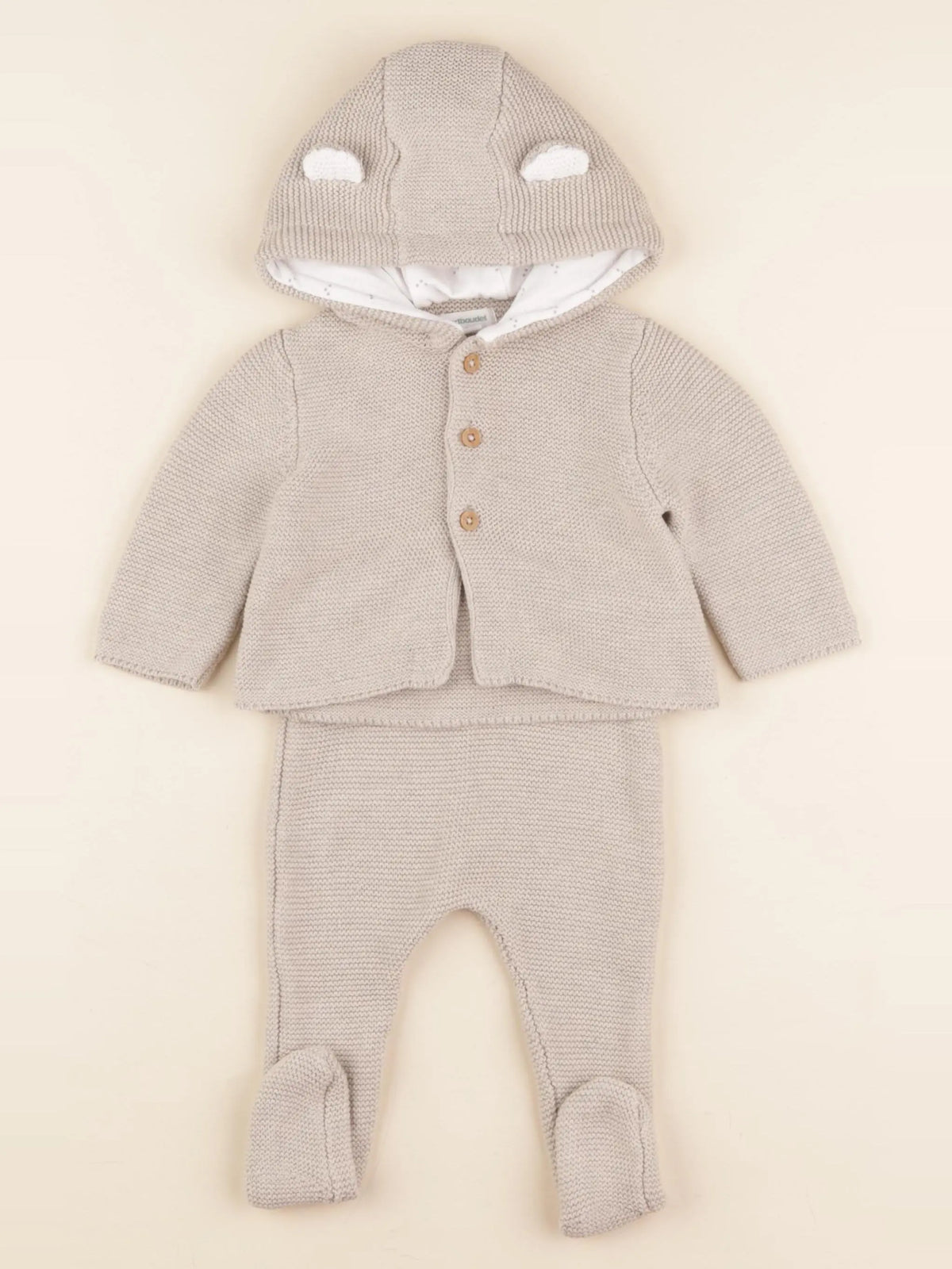 Vertbaudet - ensemble beige - 3 mois