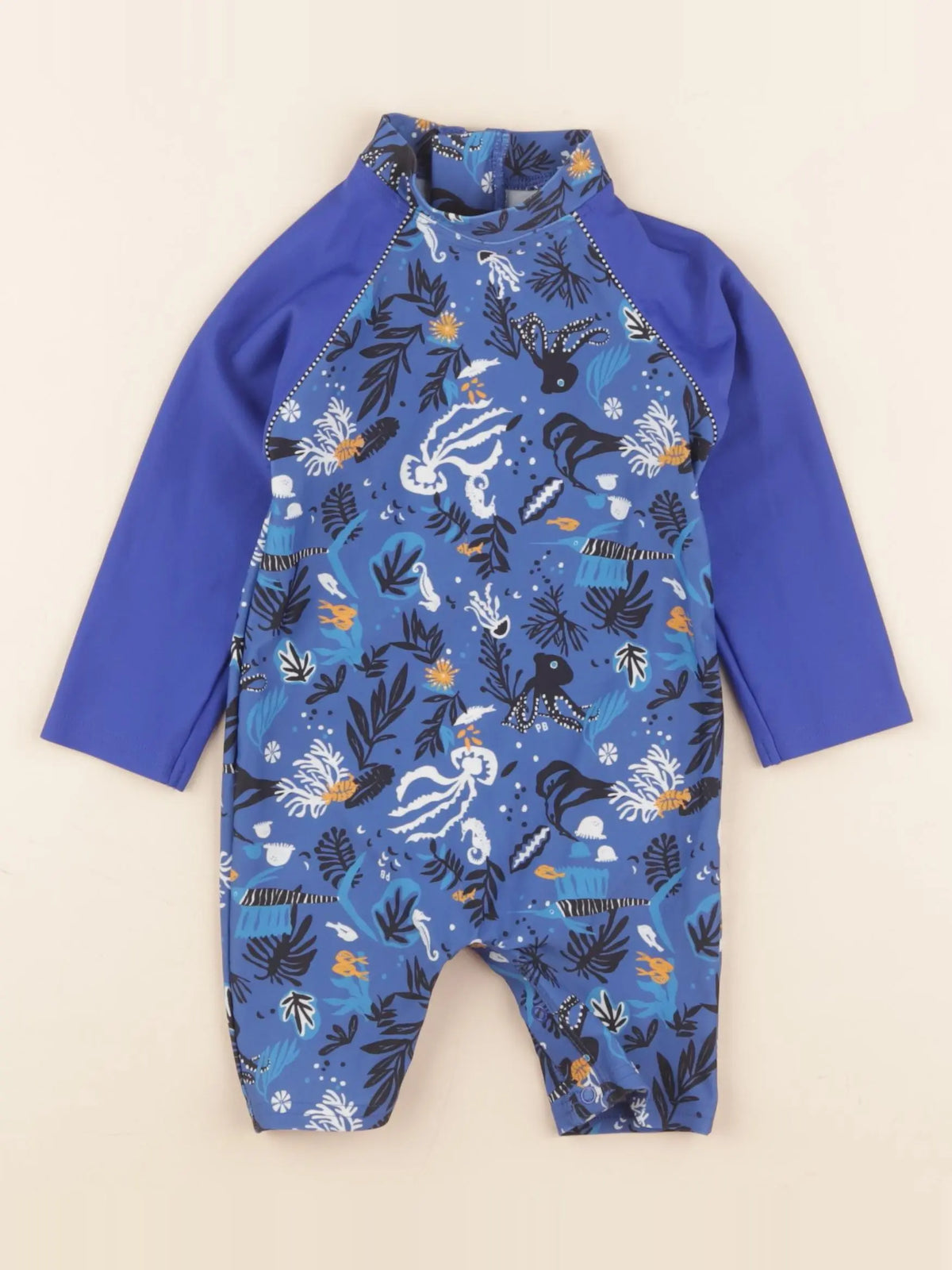 Petit Bateau - combi de bain bleu - 24 mois