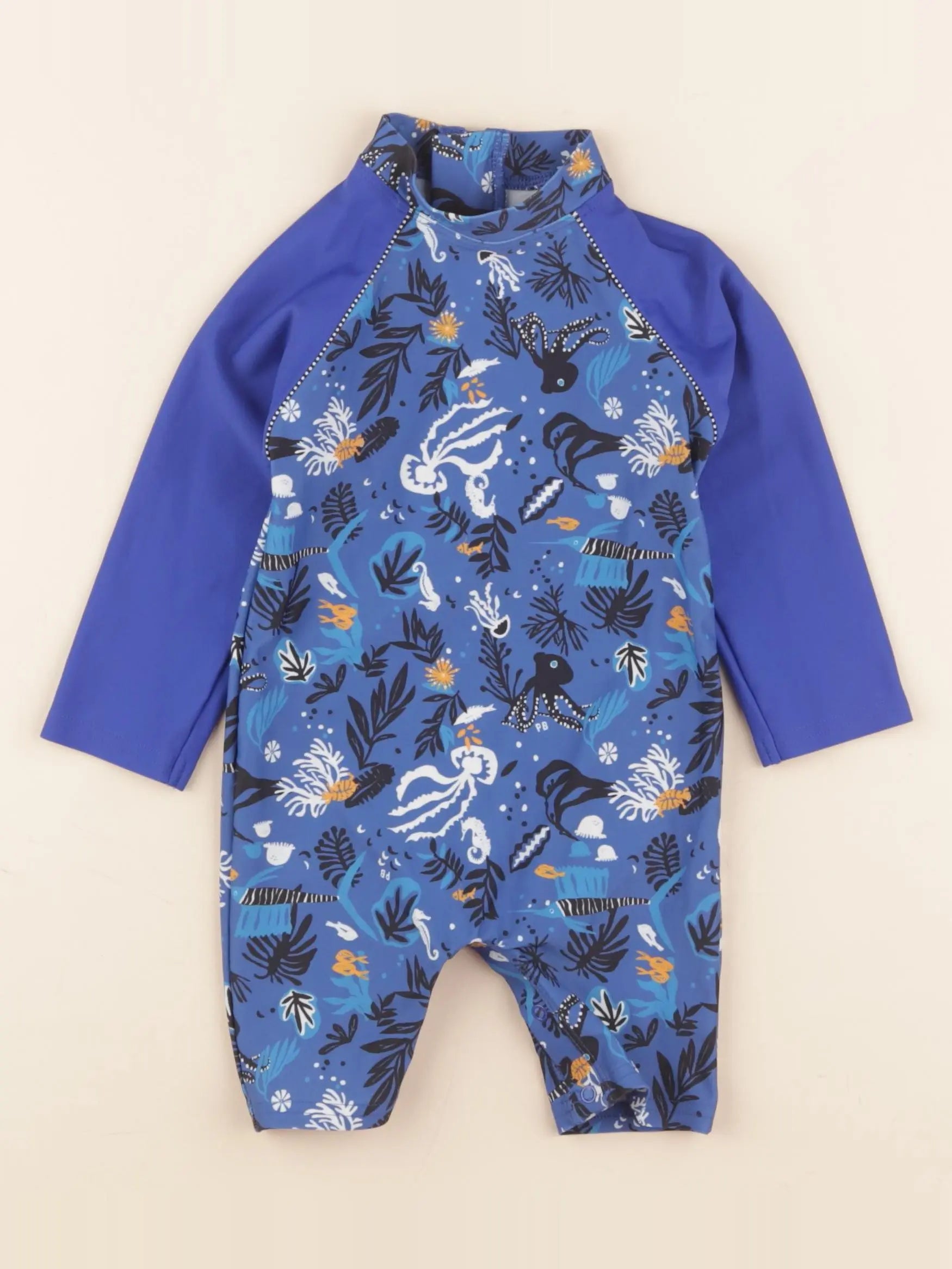 Petit Bateau - combi de bain bleu - 24 mois