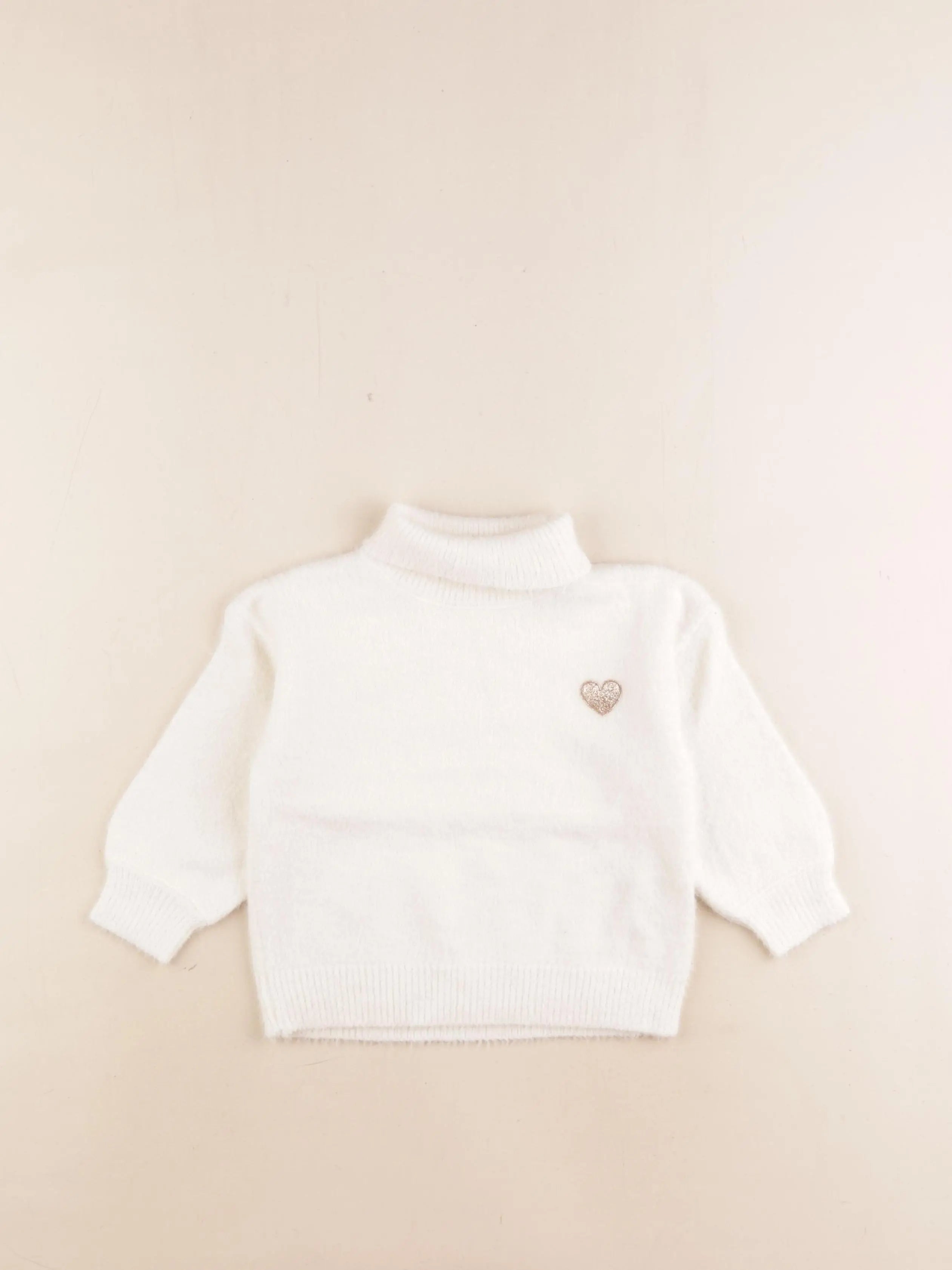 Vertbaudet - pull or, blanc - 2 ans