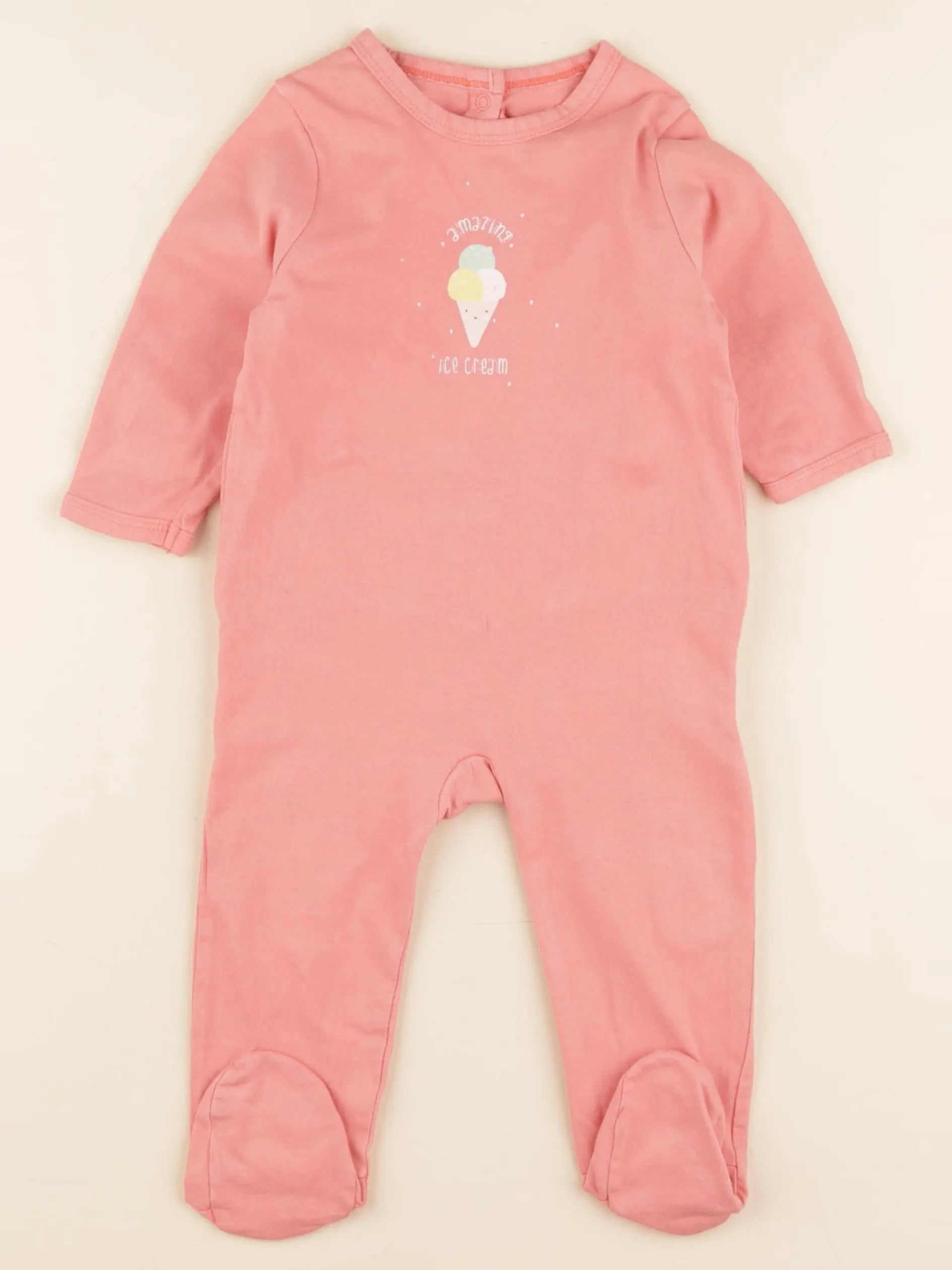 Vertbaudet - pyjama coton rose - 9 mois