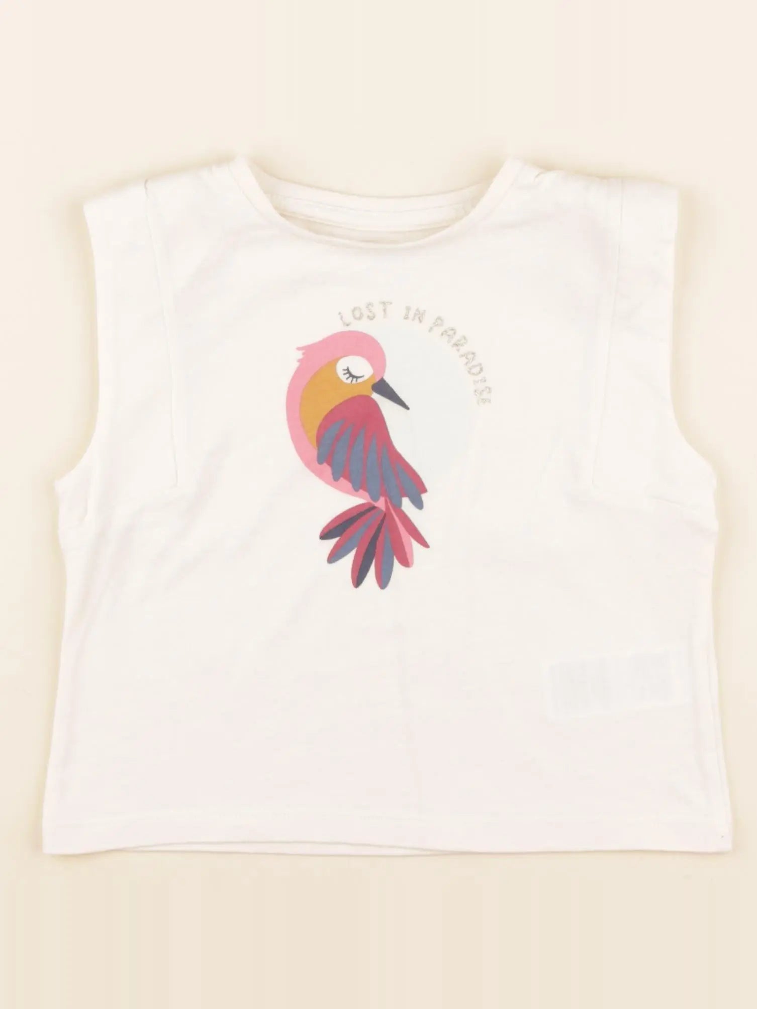 Vertbaudet - tee-shirt beige - 2 ans