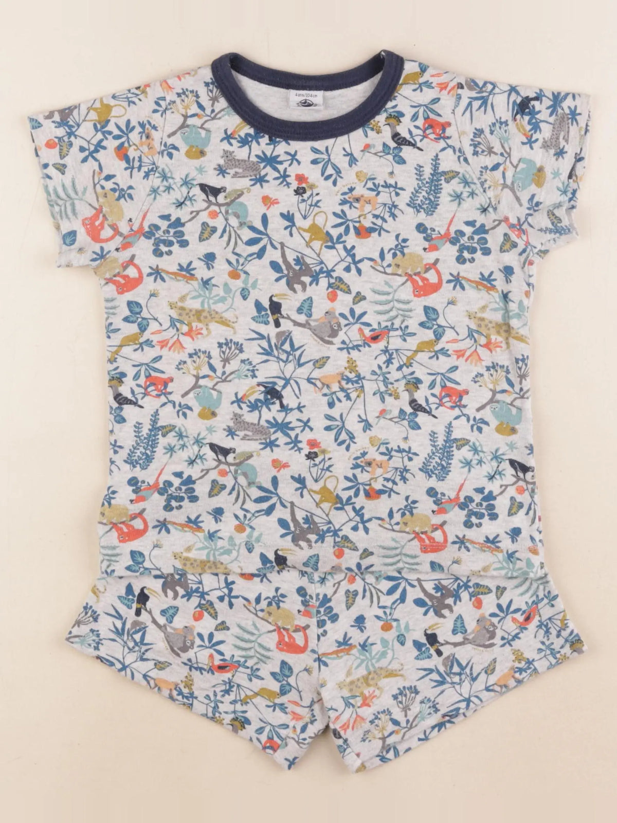 Petit Bateau - pyjama coton gris - 4 ans