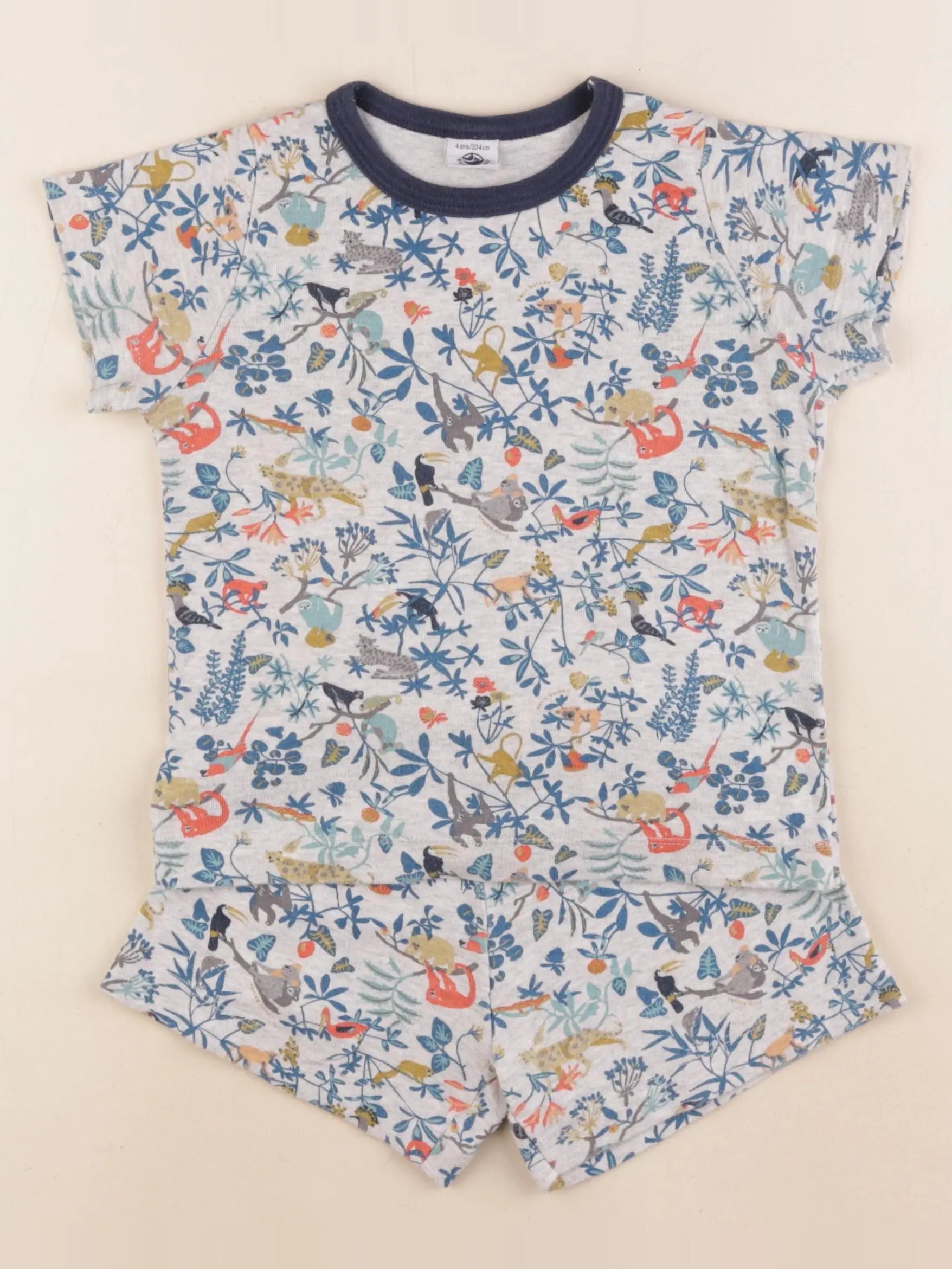 Petit Bateau - pyjama coton gris - 4 ans