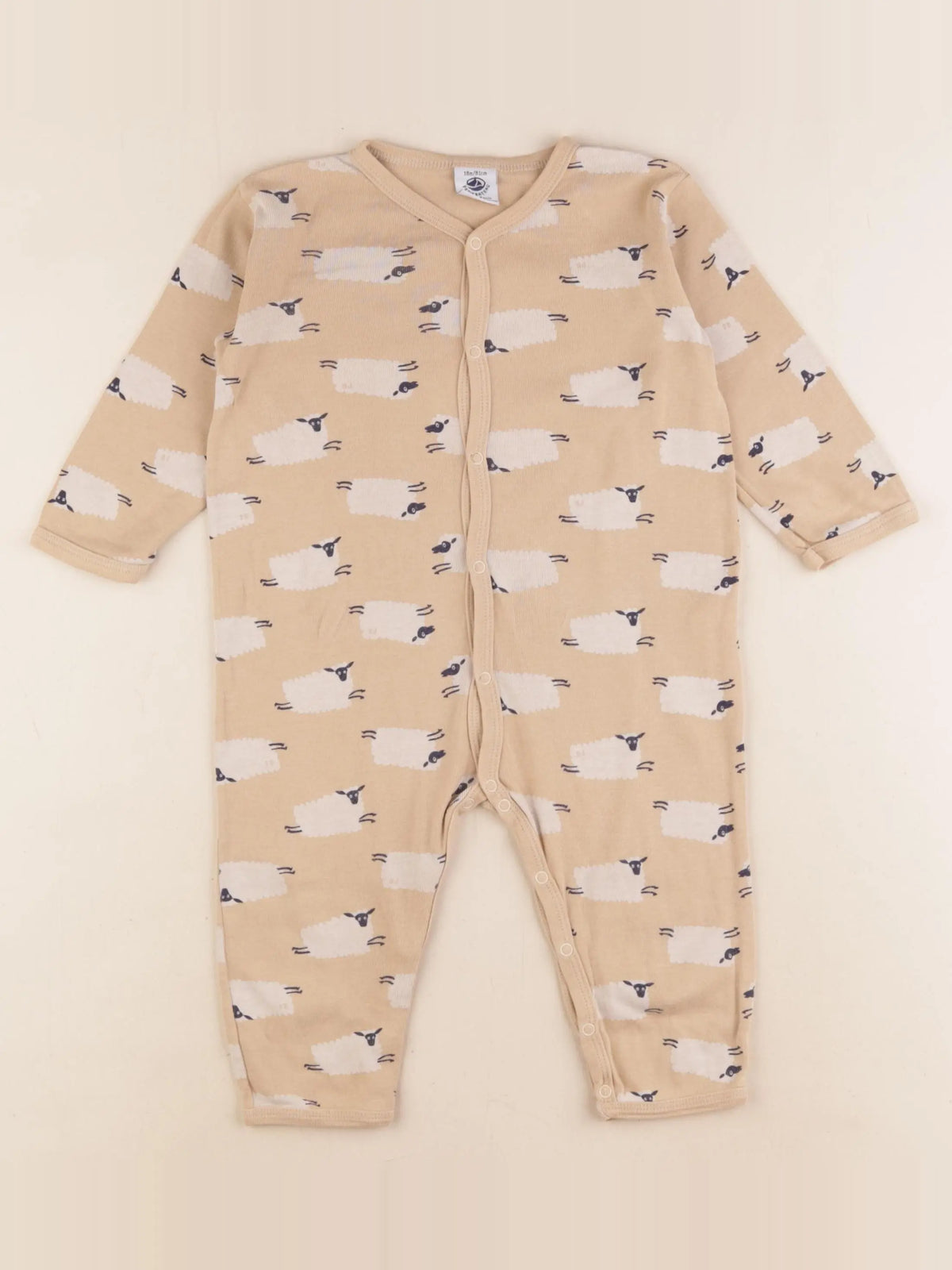 Petit Bateau - pyjama coton beige - 18 mois