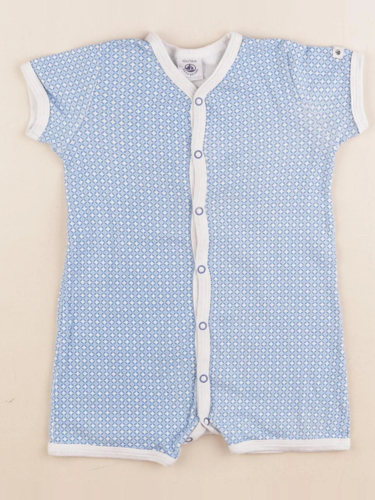 Petit Bateau - pyjama coton bleu - 12 mois