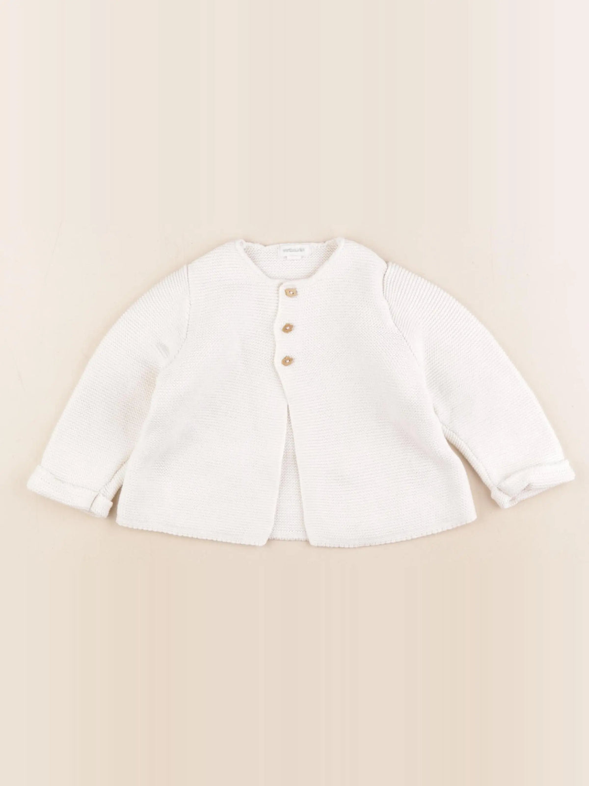 Vertbaudet - gilet beige - 12 mois