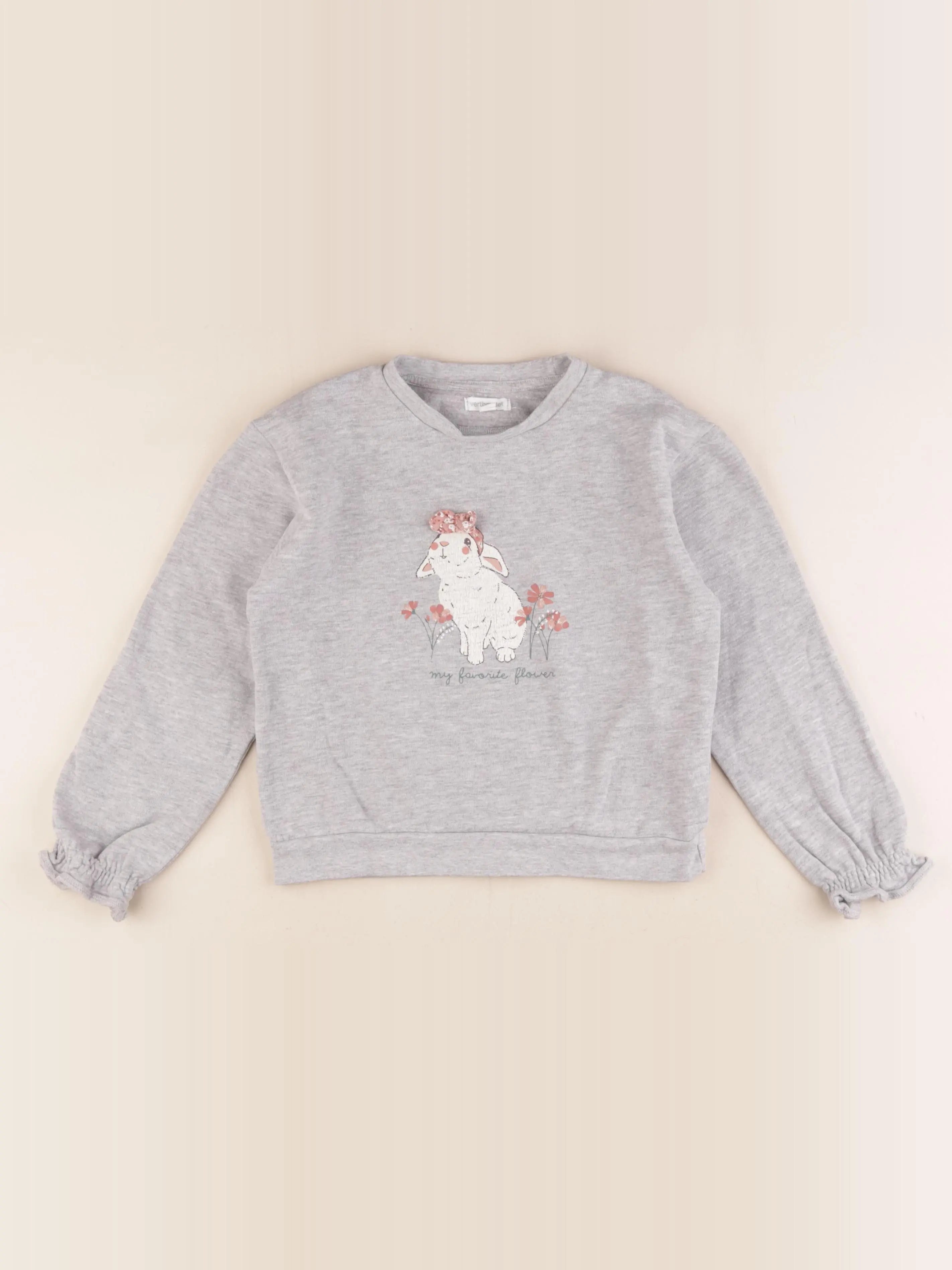 Vertbaudet - sweat gris - 8 ans