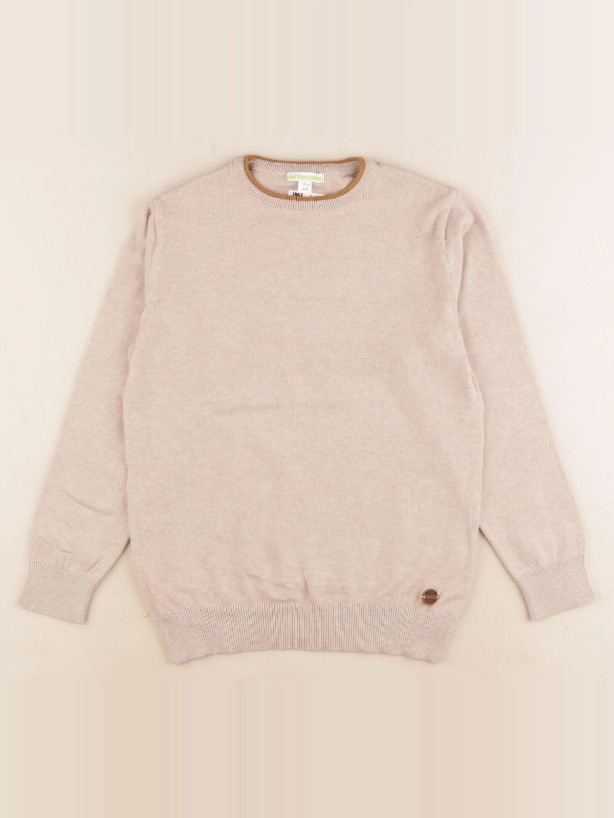 Vertbaudet - pull beige - 8 ans