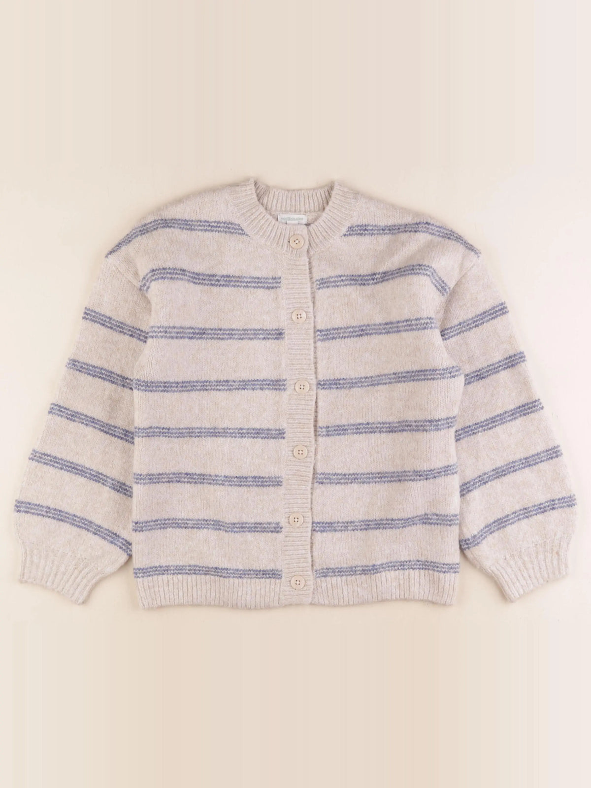 Vertbaudet - gilet beige, bleu - 10 ans