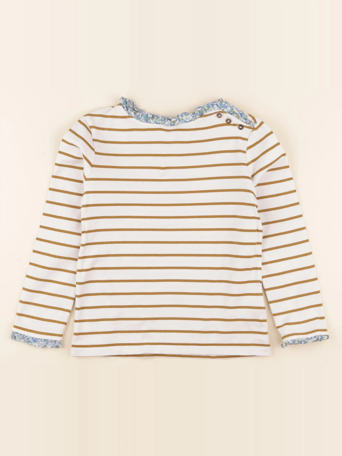 Cyrillus - tee-shirt beige, marron - 8 ans