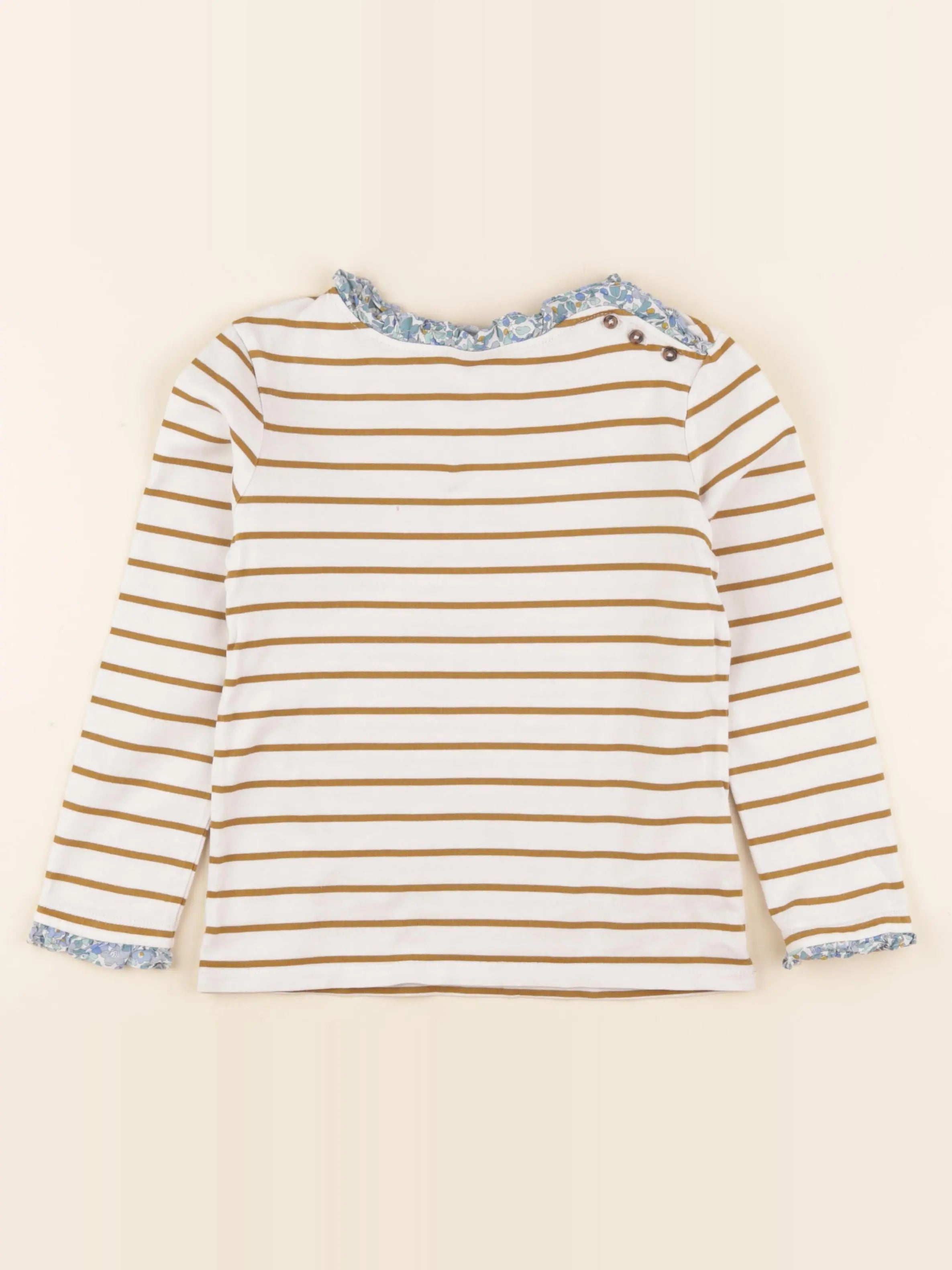 Cyrillus - tee-shirt beige, marron - 8 ans