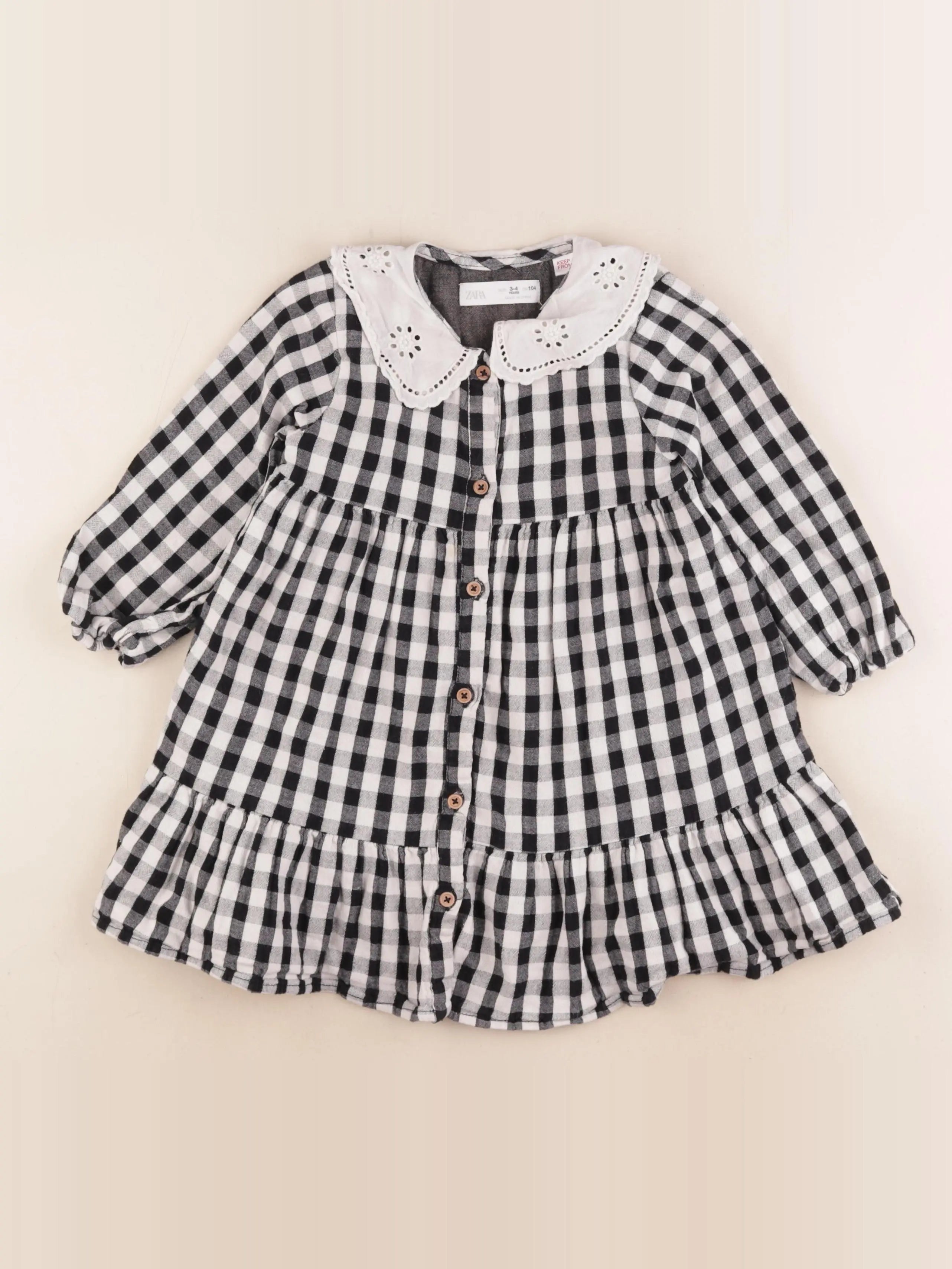 Zara - robe noir, blanc - 3/4 ans