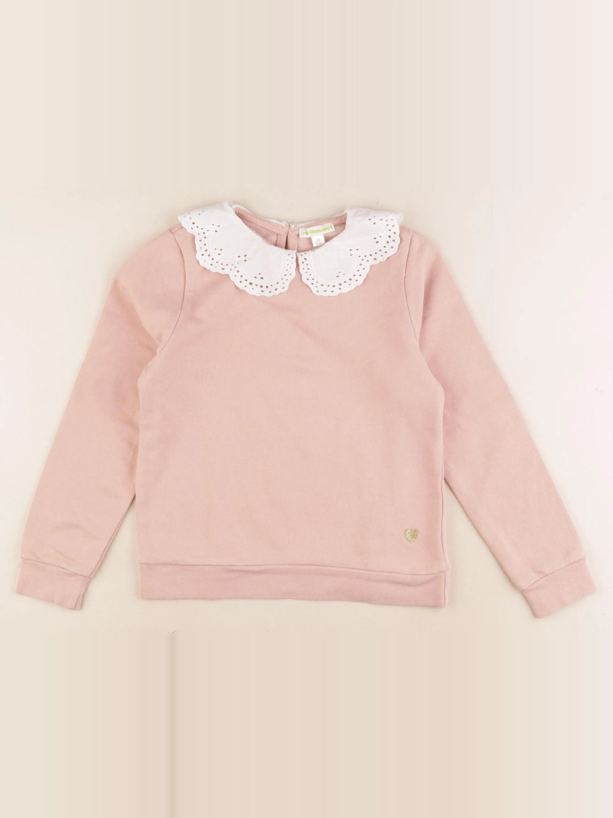Vertbaudet - sweat rose - 8 ans