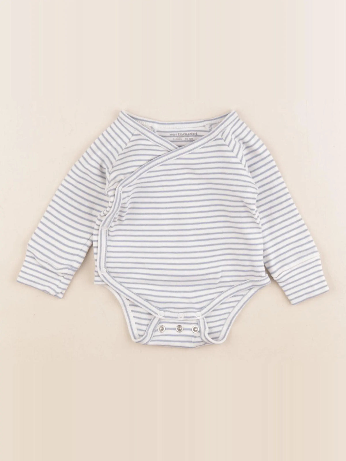 Vertbaudet - body bleu, blanc - 3 mois