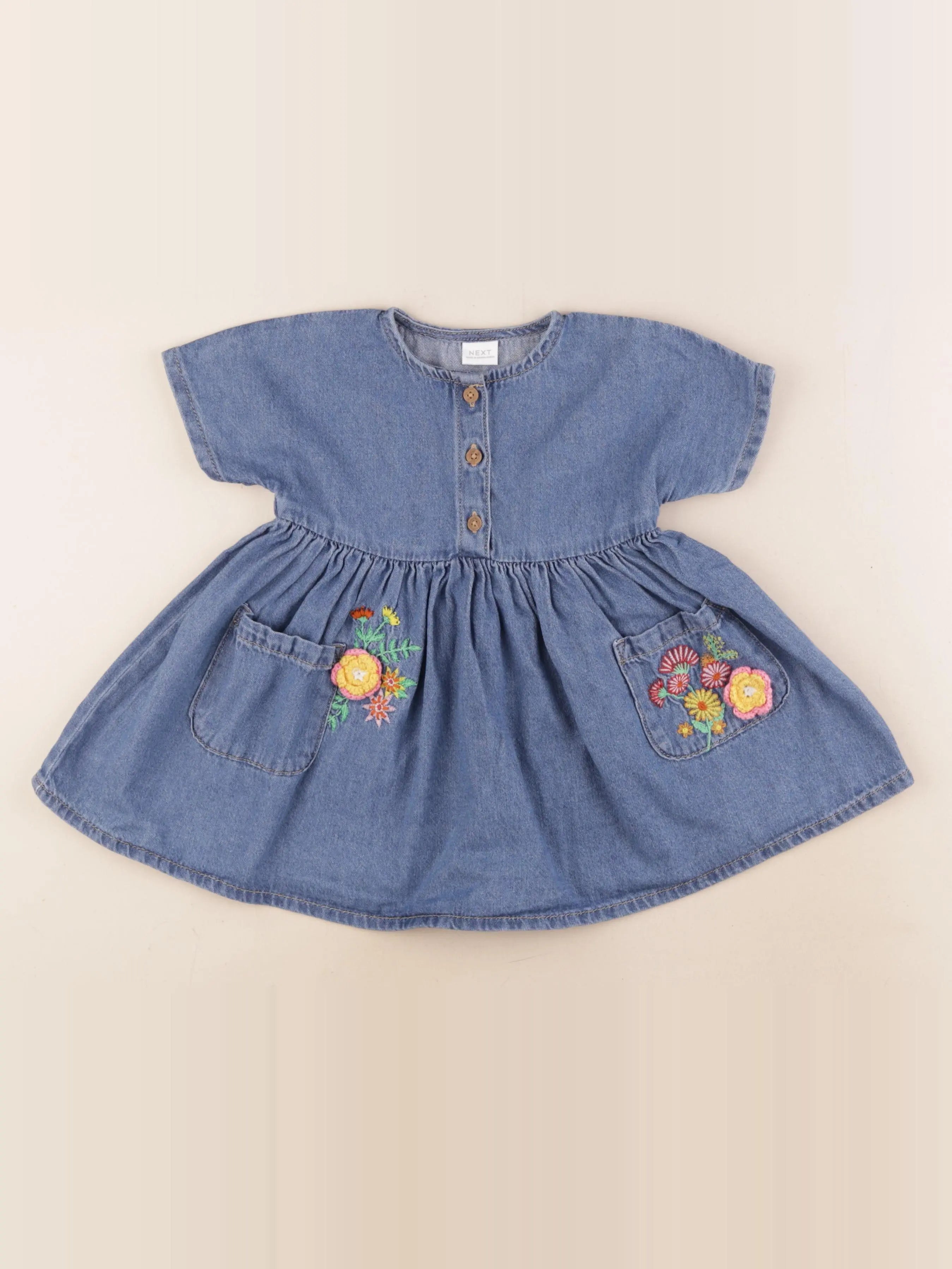 Next - robe bleu - 12/18 mois