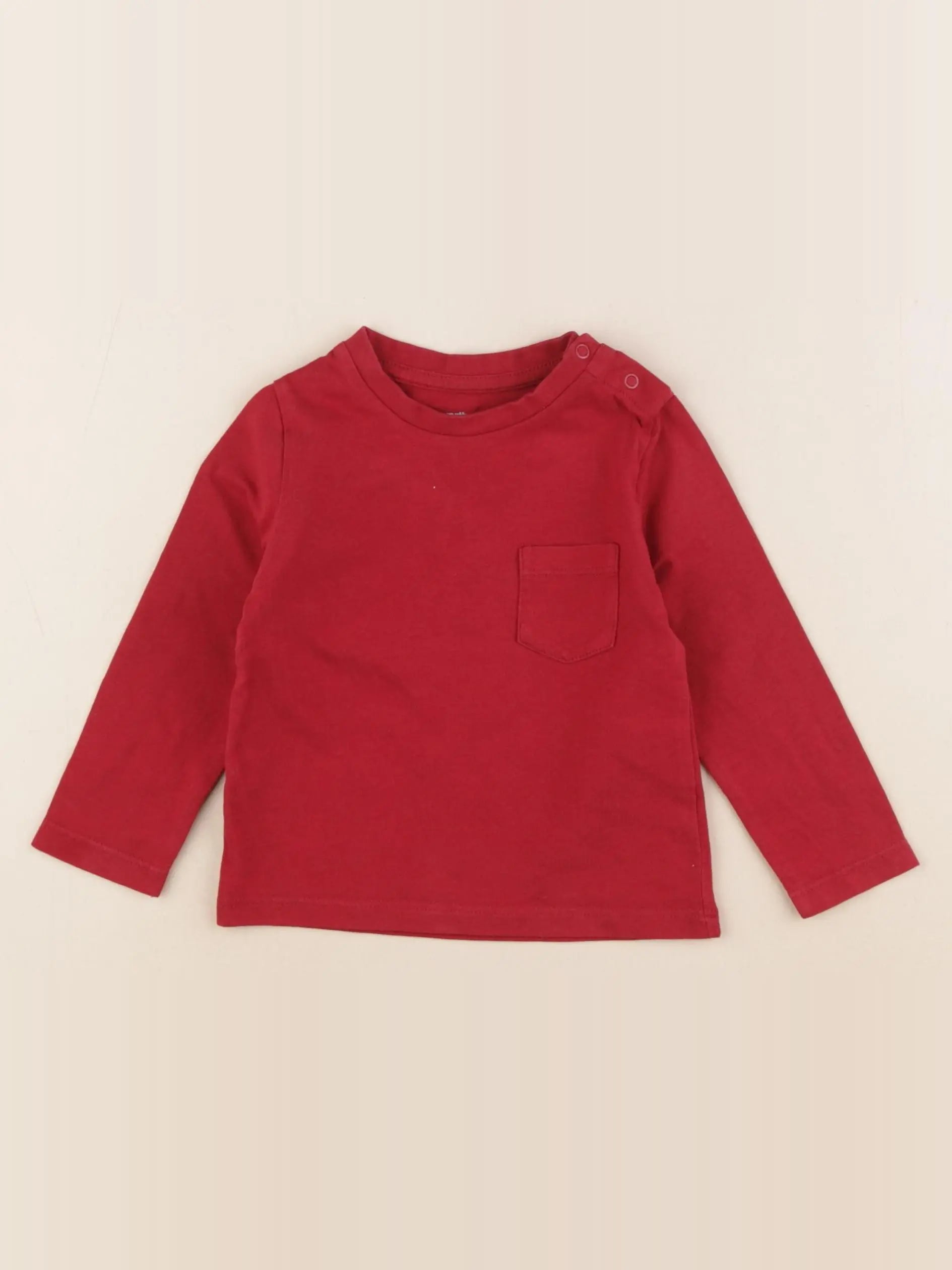 Vertbaudet - tee-shirt rouge - 12 mois