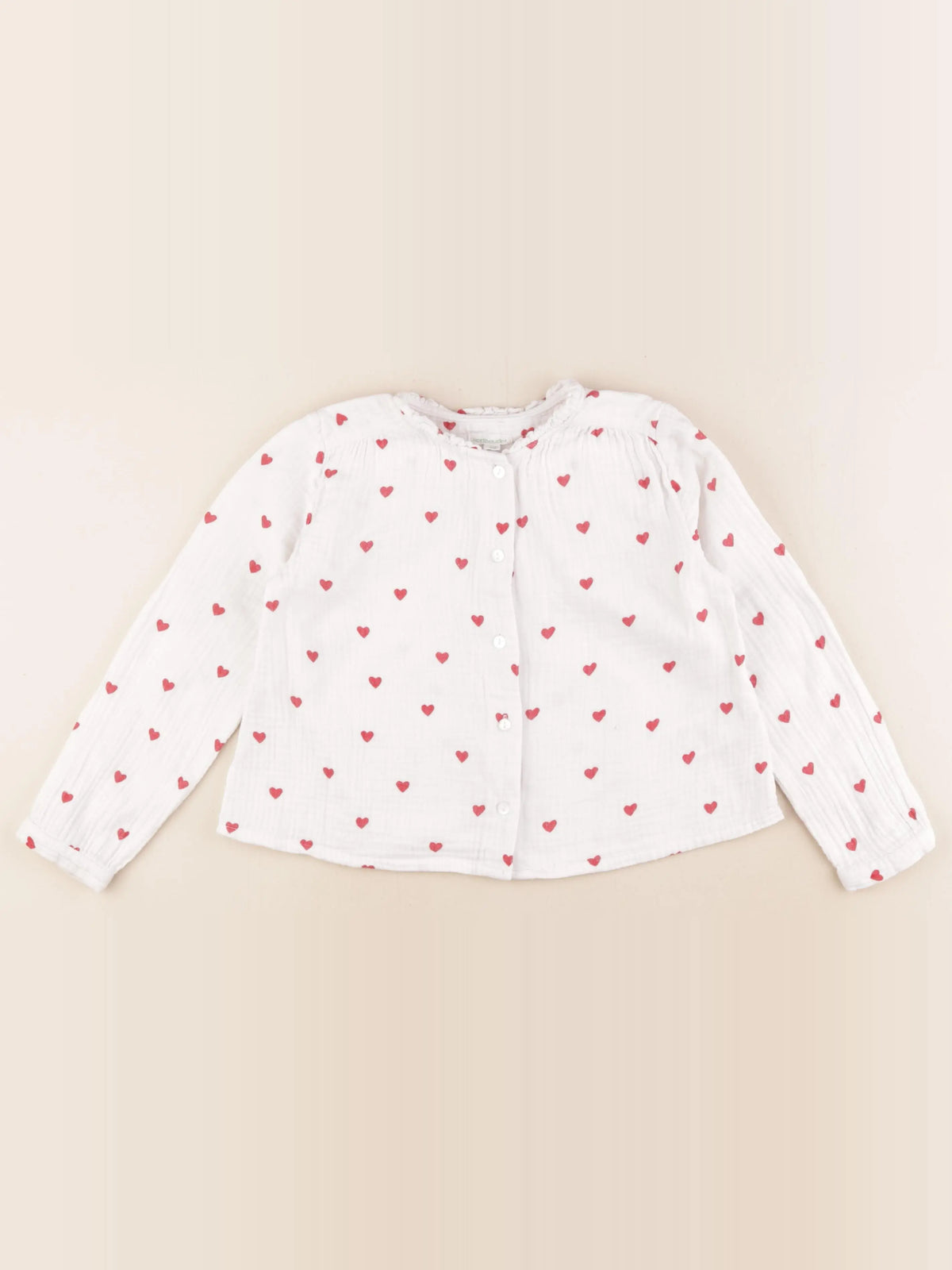 Vertbaudet - blouse blanc, rouge - 5 ans