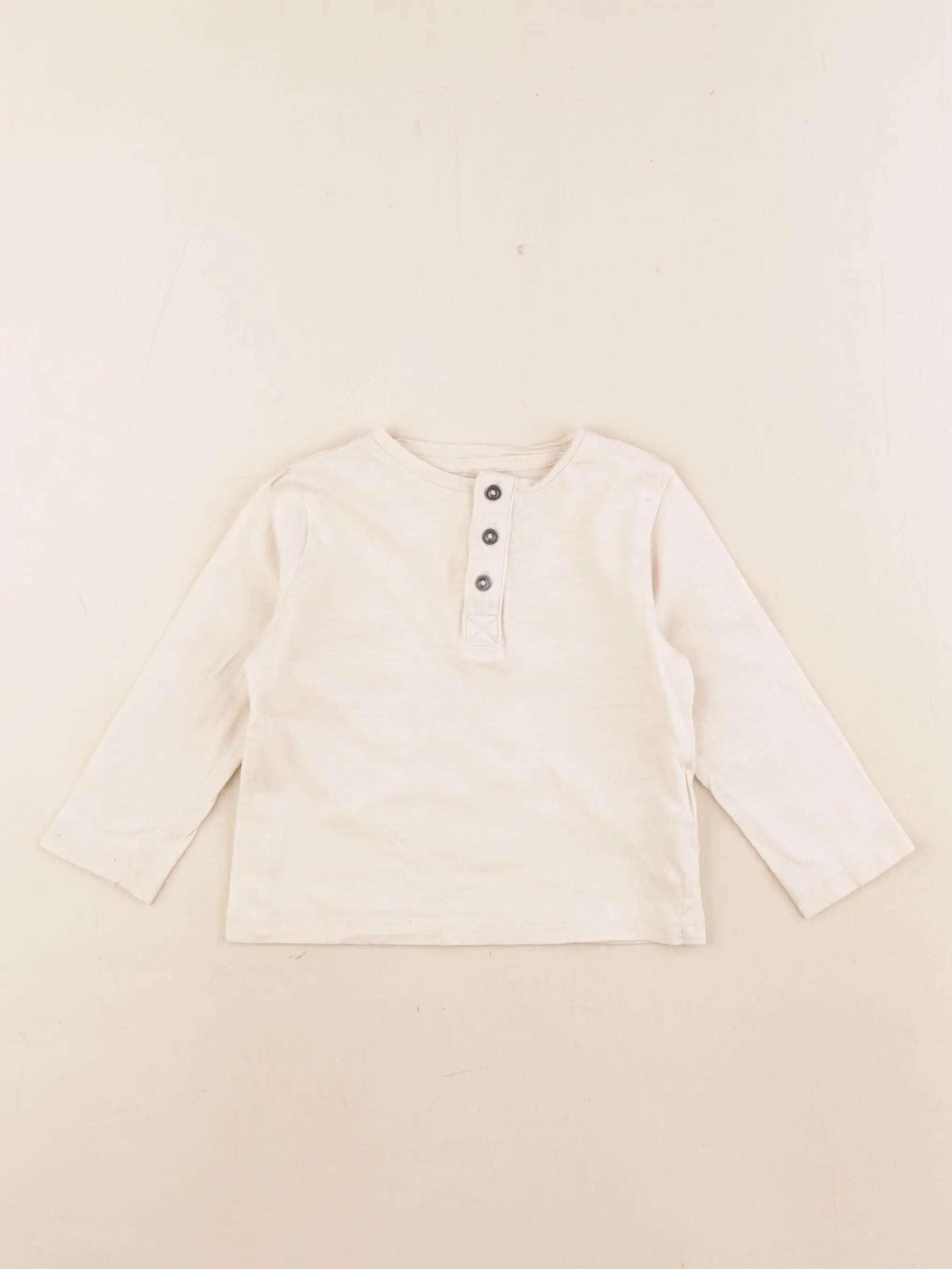 Vertbaudet - tee-shirt beige - 9 mois