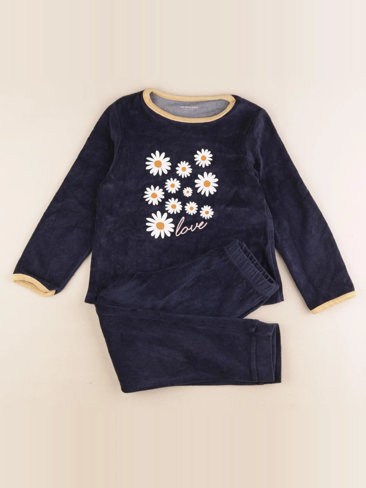 Vertbaudet - pyjama velours bleu - 6 ans