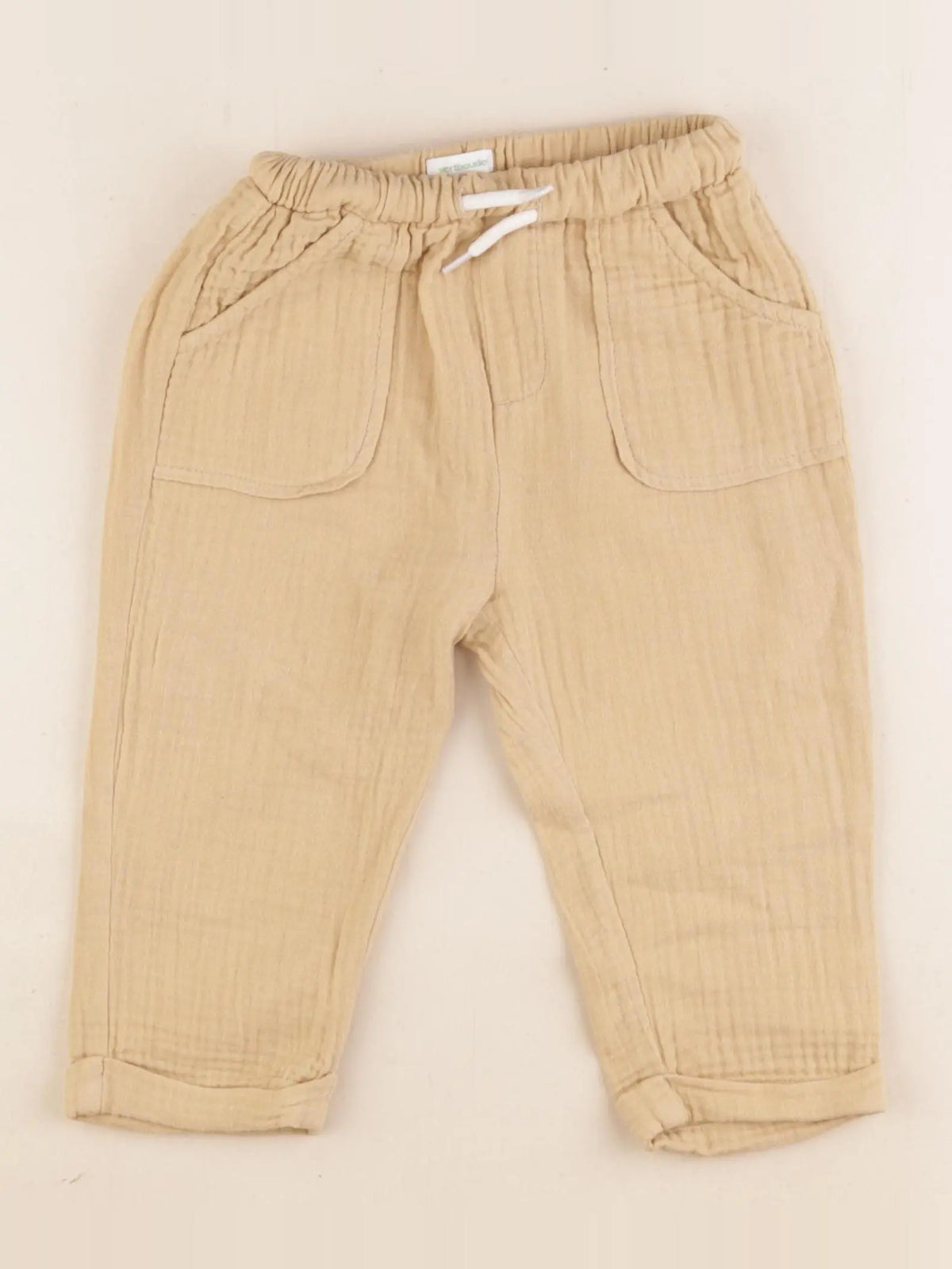 Vertbaudet - pantalon beige - 18 mois
