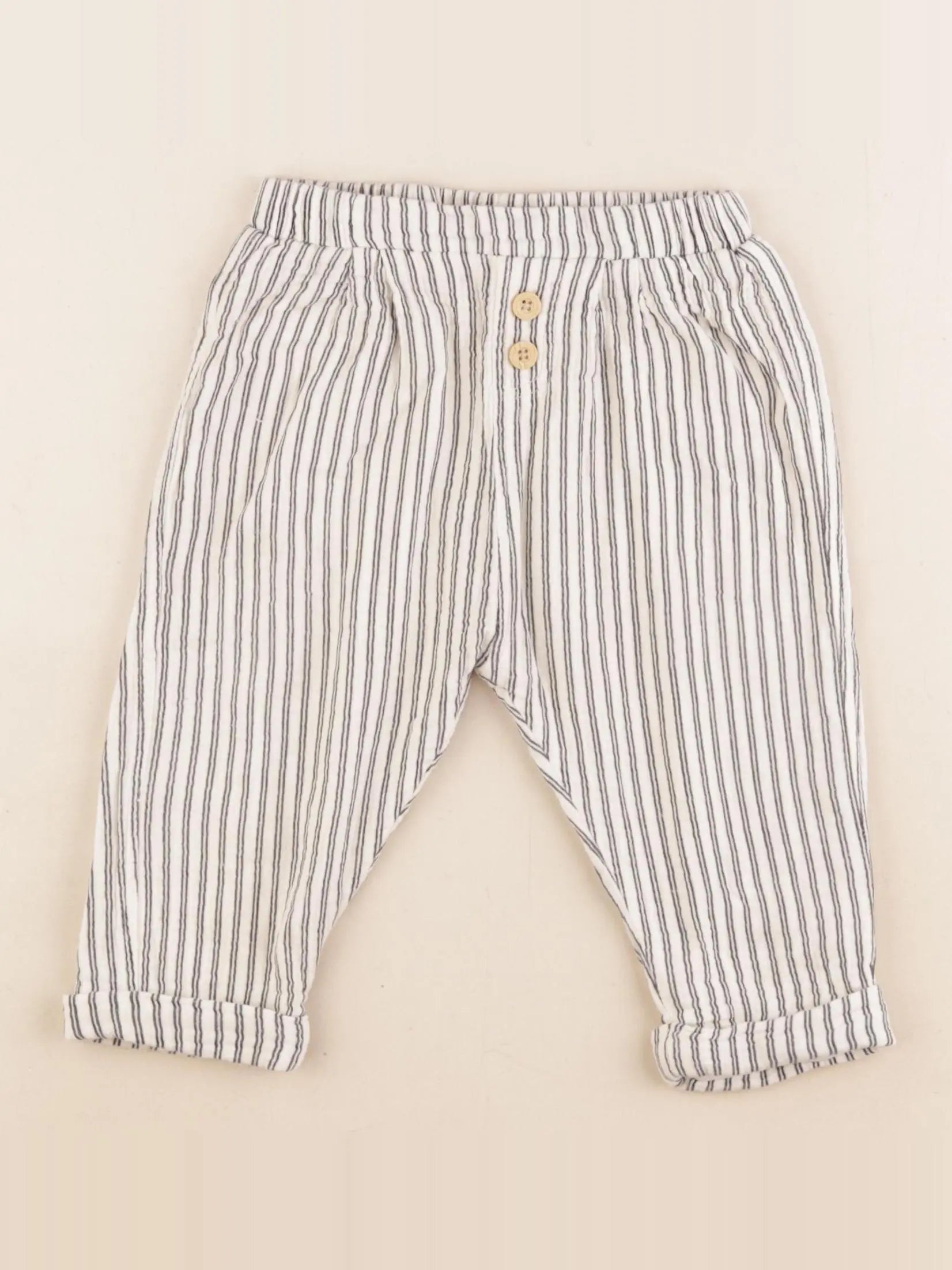 Vertbaudet - pantalon beige, noir - 18 mois